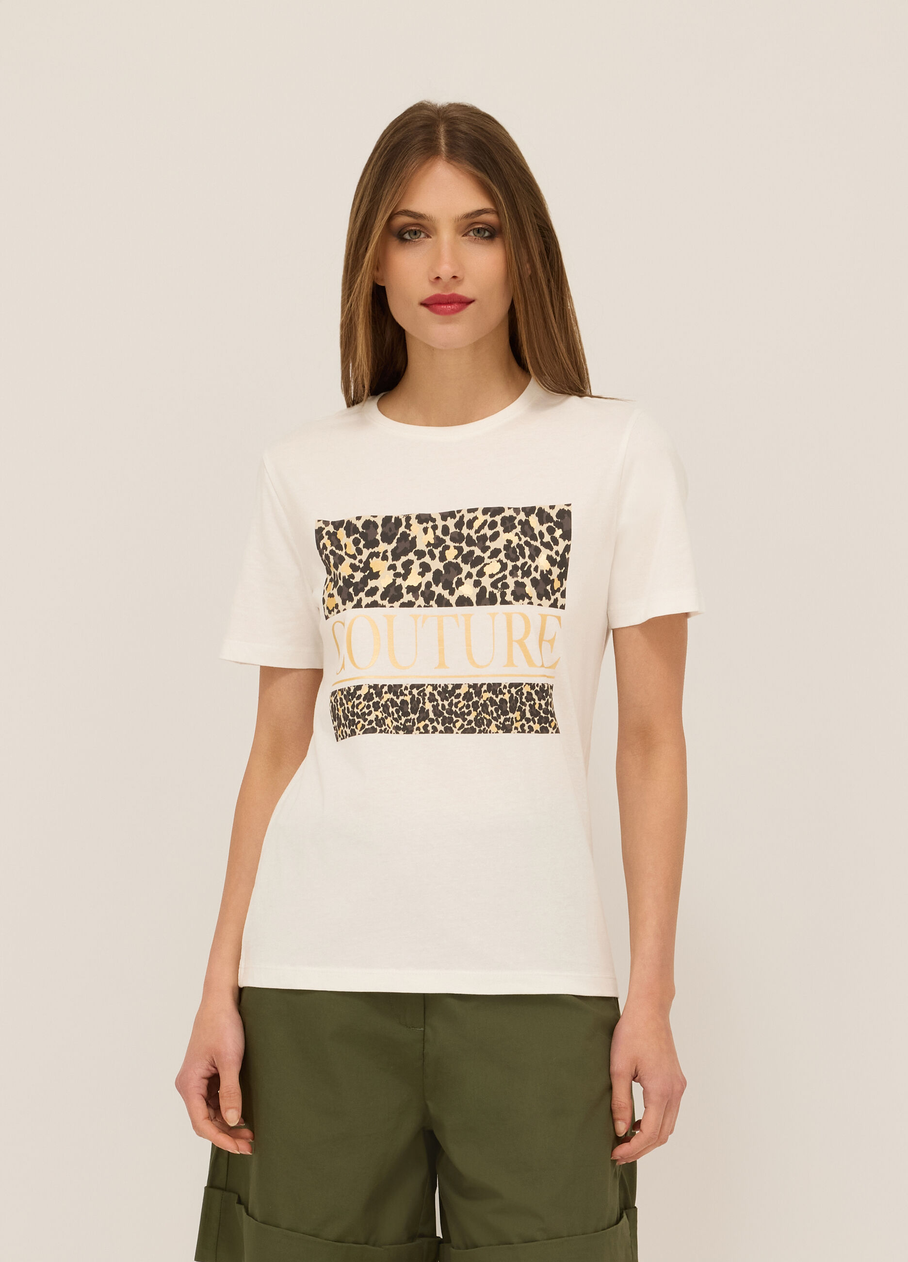 T-shirt in jersey di puro cotone donna_0