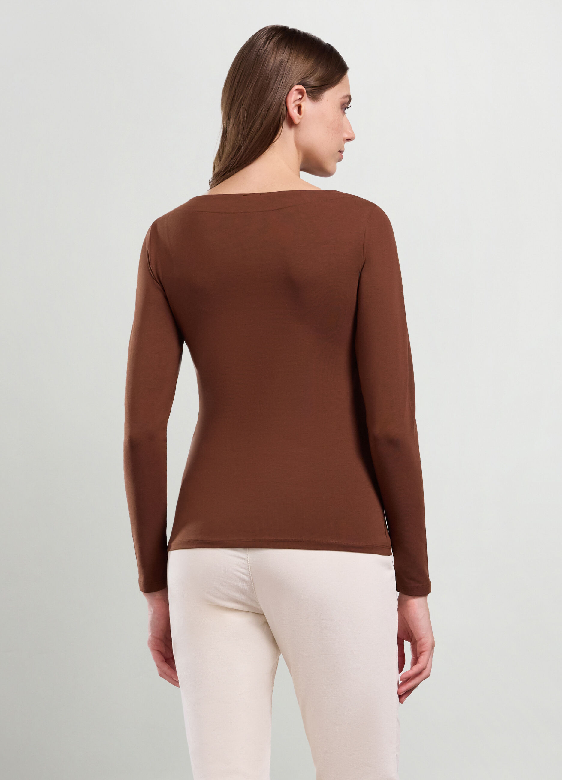 T-shirt in jersey di cotone stretch donna_1