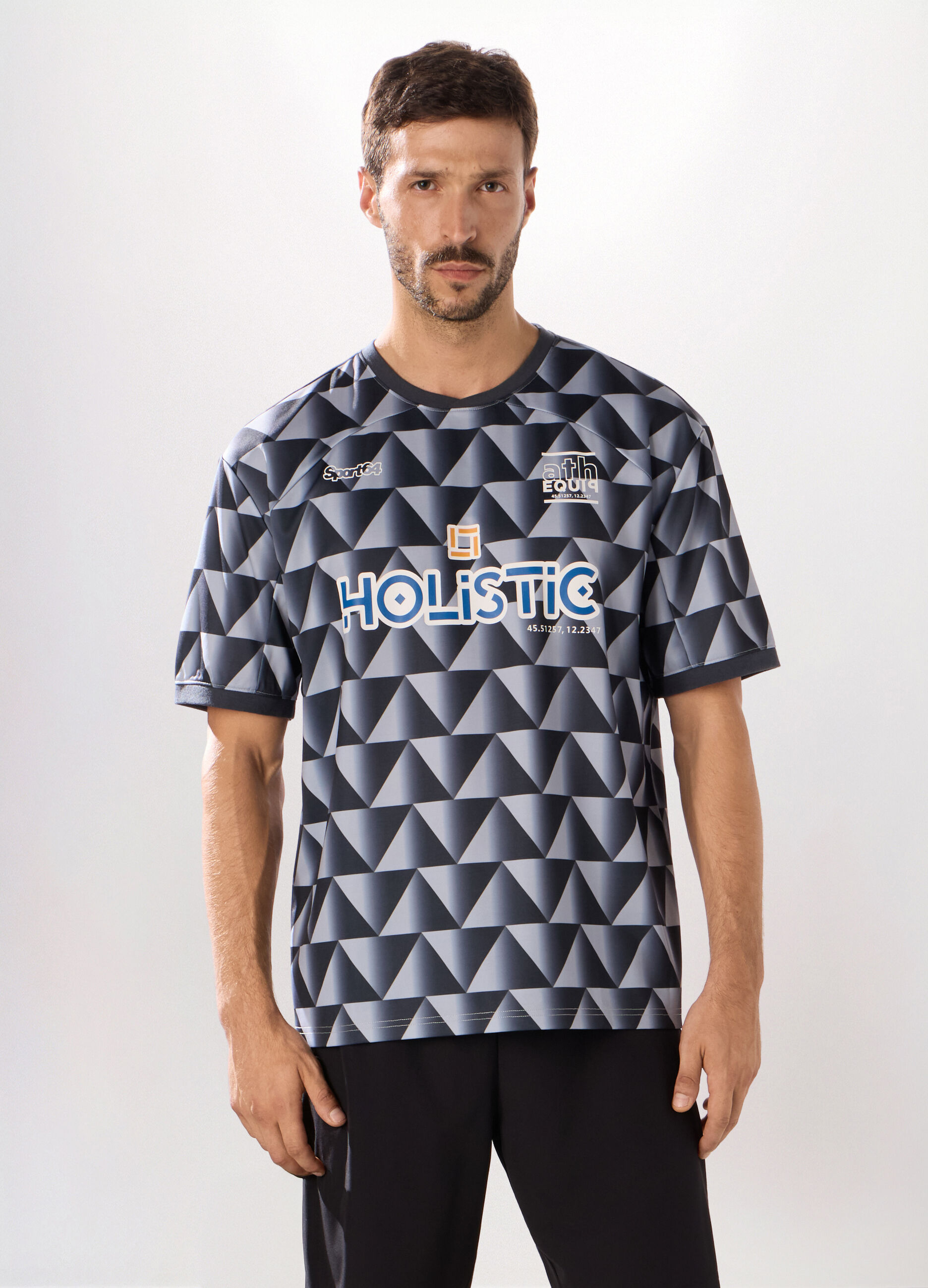 T-shirt da calcio in tessuto strech a fantasia uomo_0