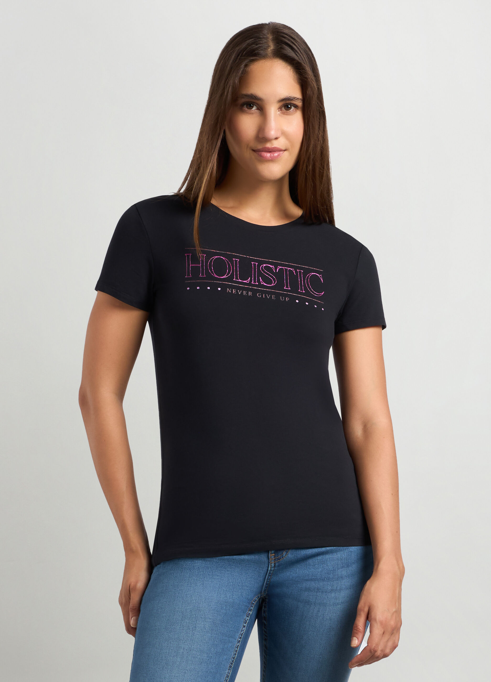 T-shirt in cotone stretch donna_0