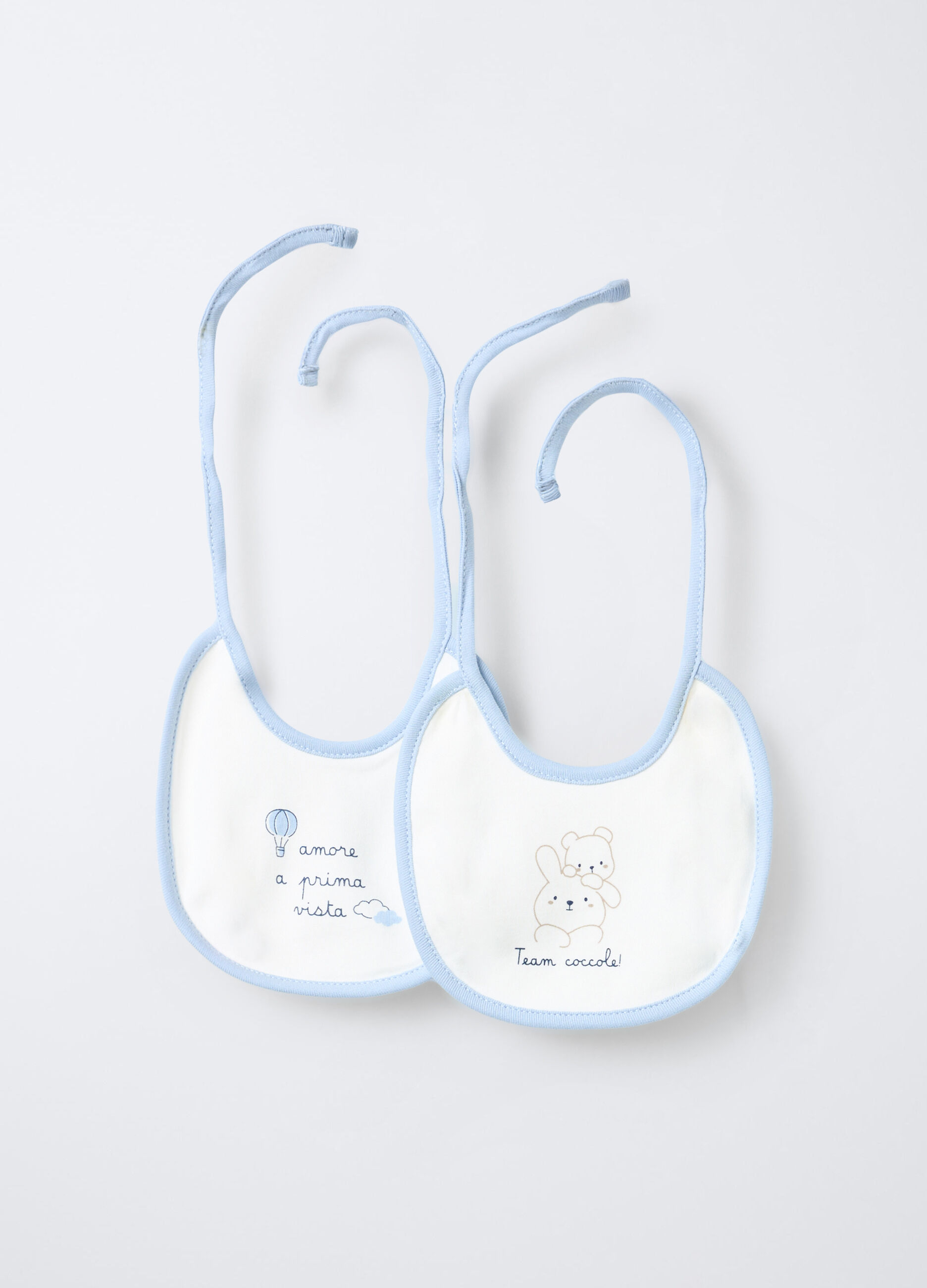 Pack 2 bavaglini in interlock di puro cotone _0