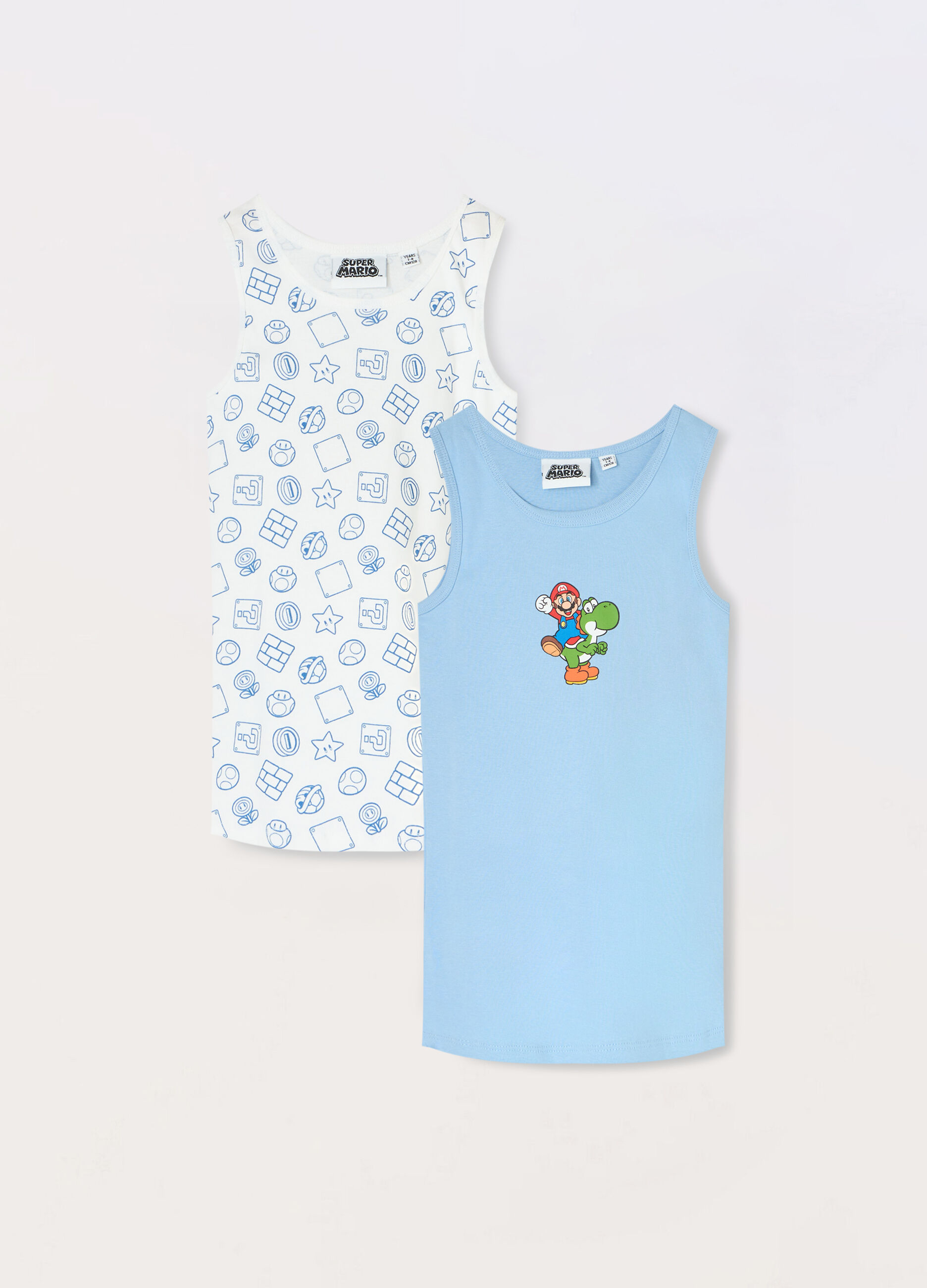 Pack 2 canotte intime Super Mario in puro cotone bambino_0