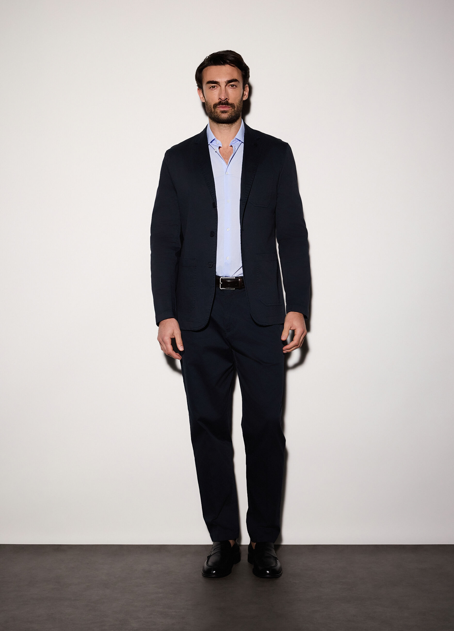 Blazer destrutturato in cotone stretch uomo_0
