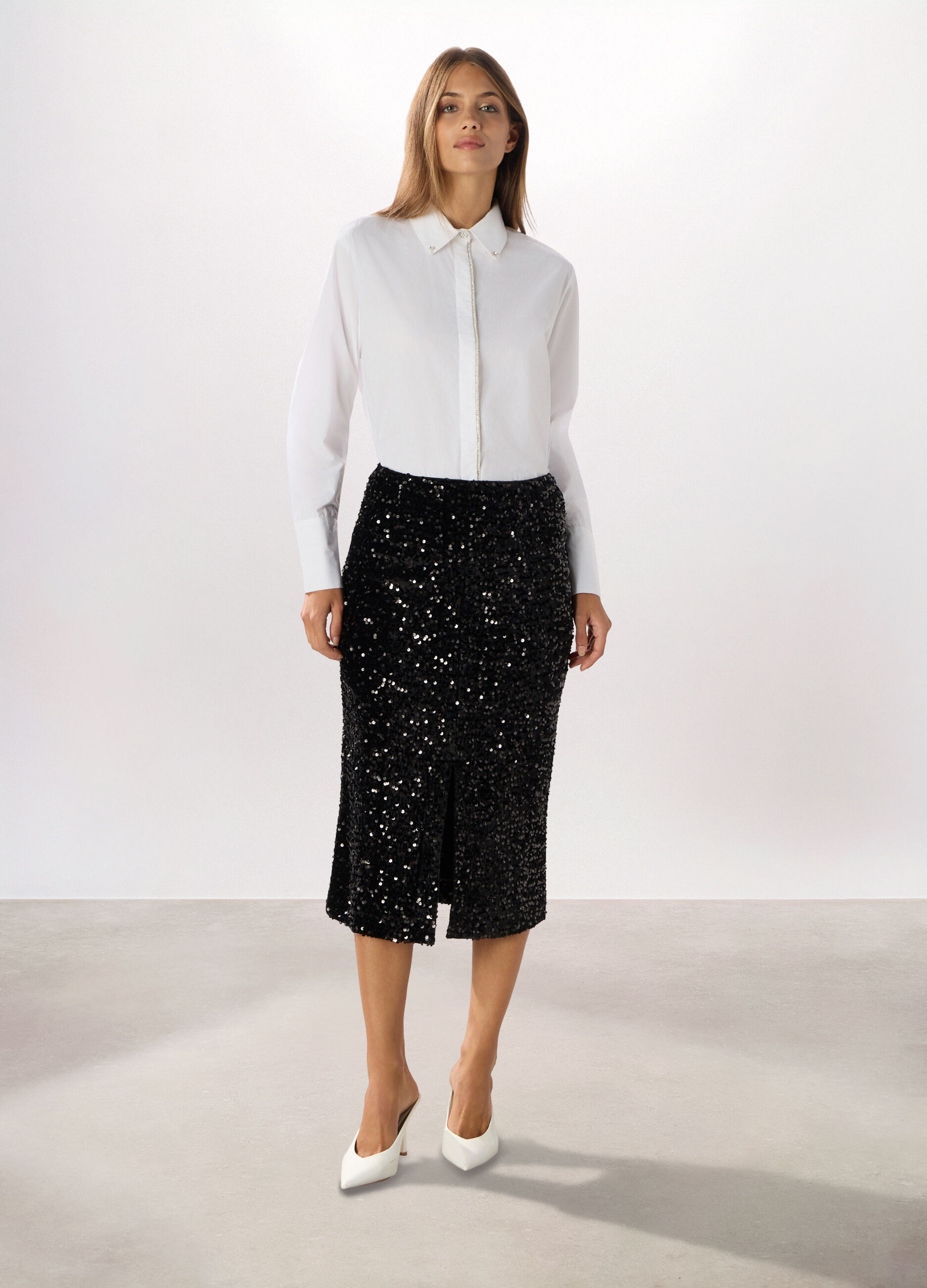 Gonna lunga con paillettes donna_0