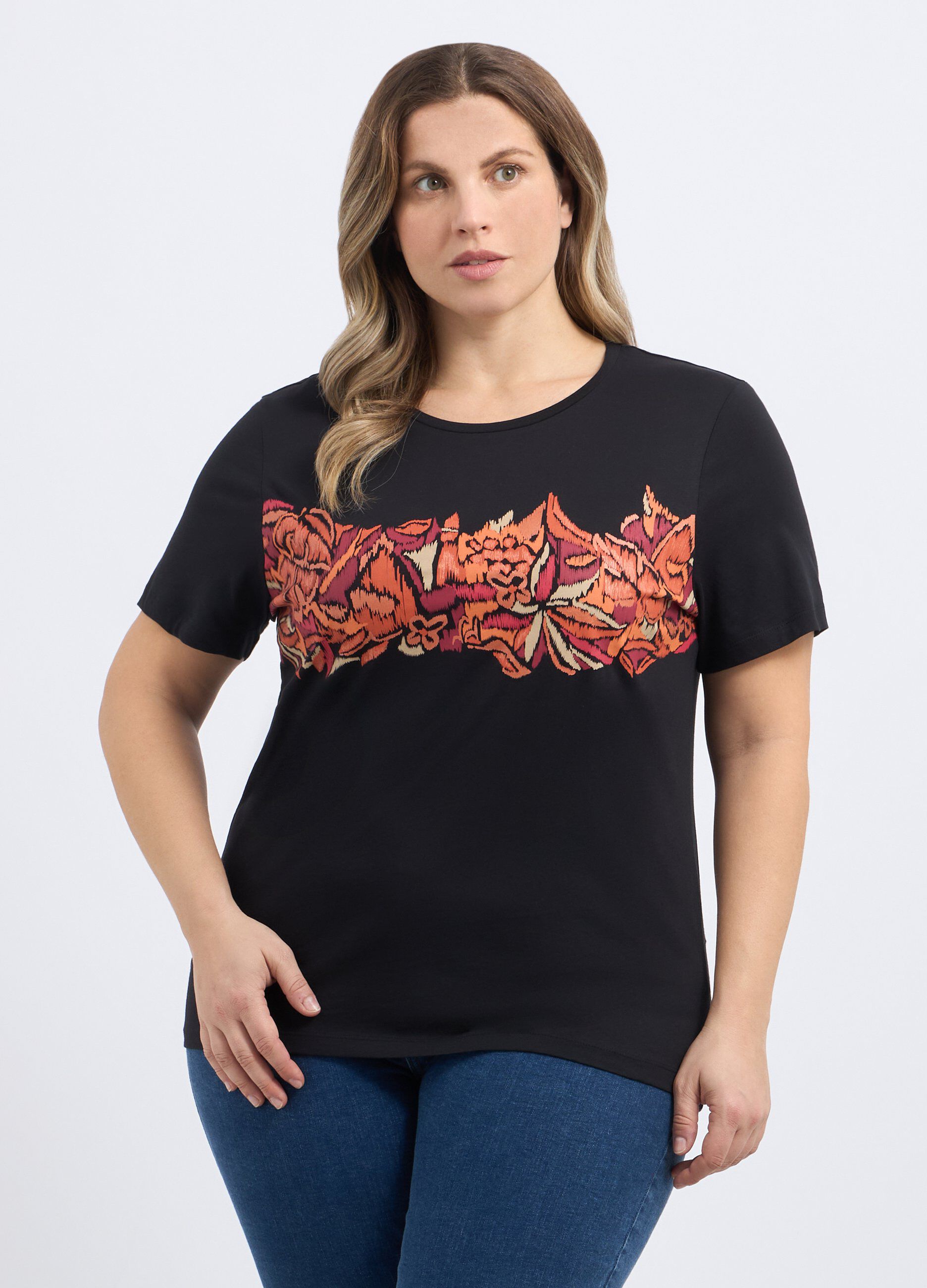T-shirt in puro cotone donna curvy_0
