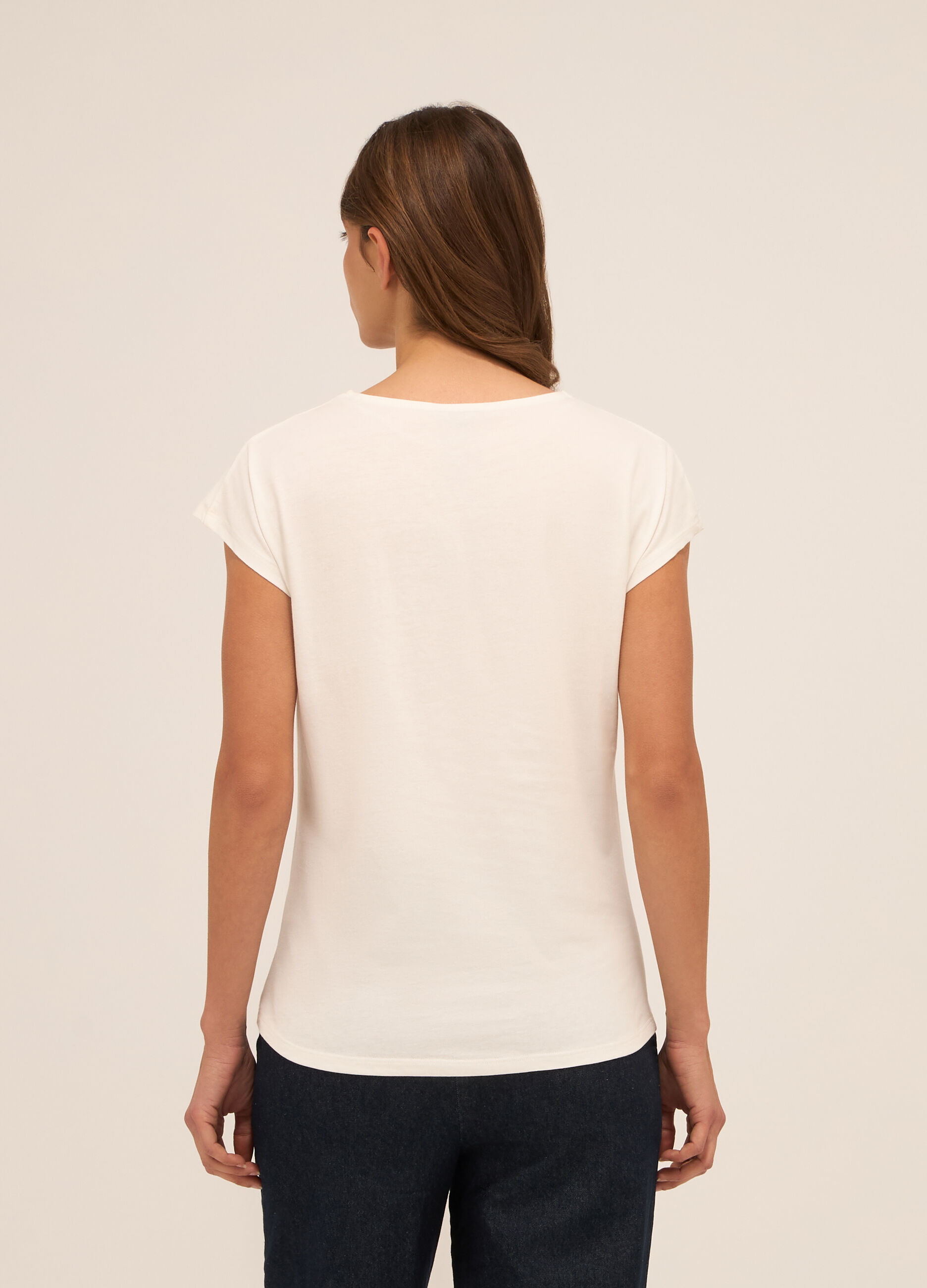T-shirt in jersey di puro cotone donna_1