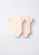 Pack 2 body incrociati in costina di cotone stretch neonata_1