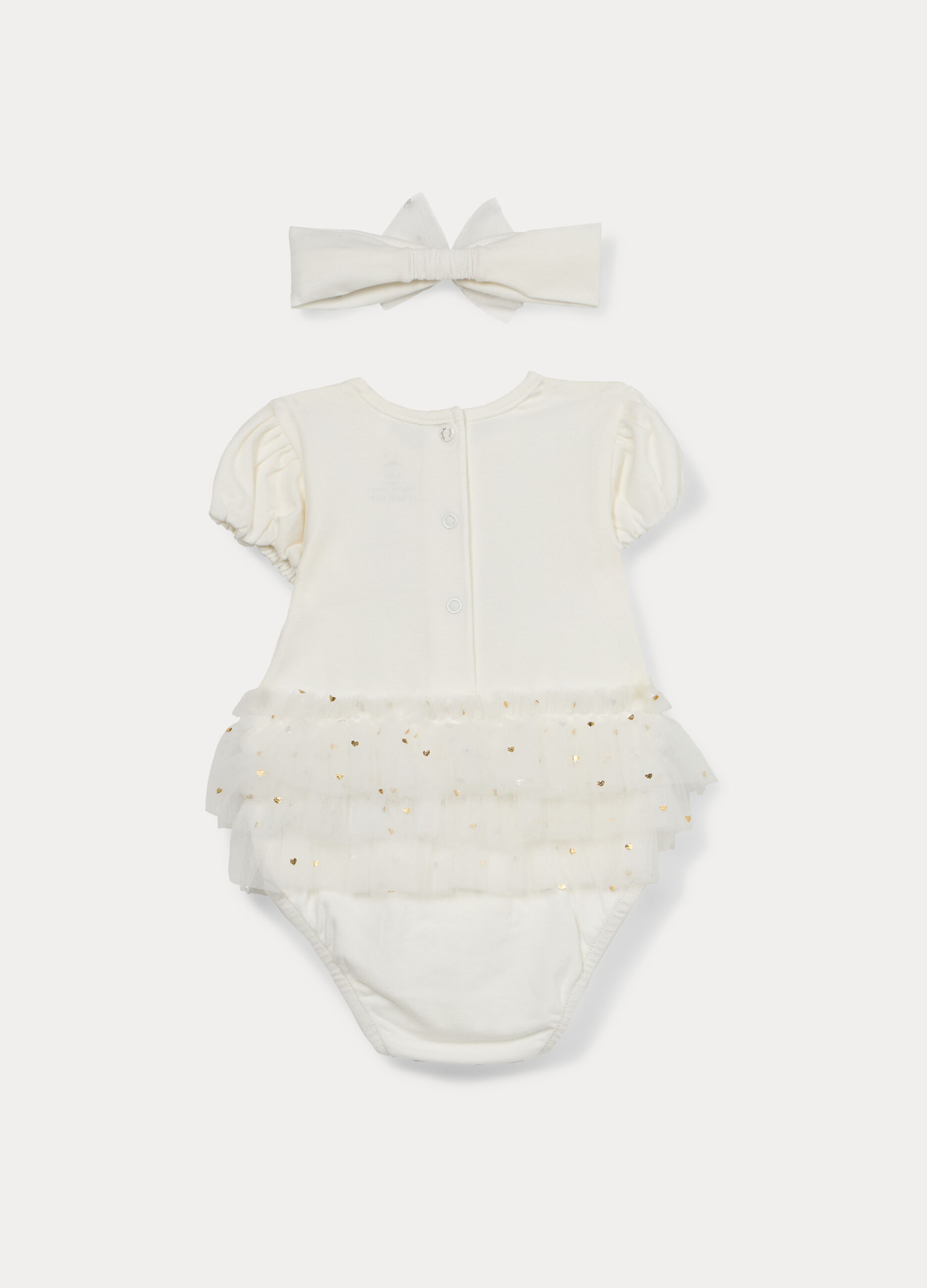 Body con gonna + fascetta in jersey di cotone stretch neonata_1