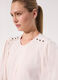 Blusa a pieghe con maniche a sbuffo donna_3