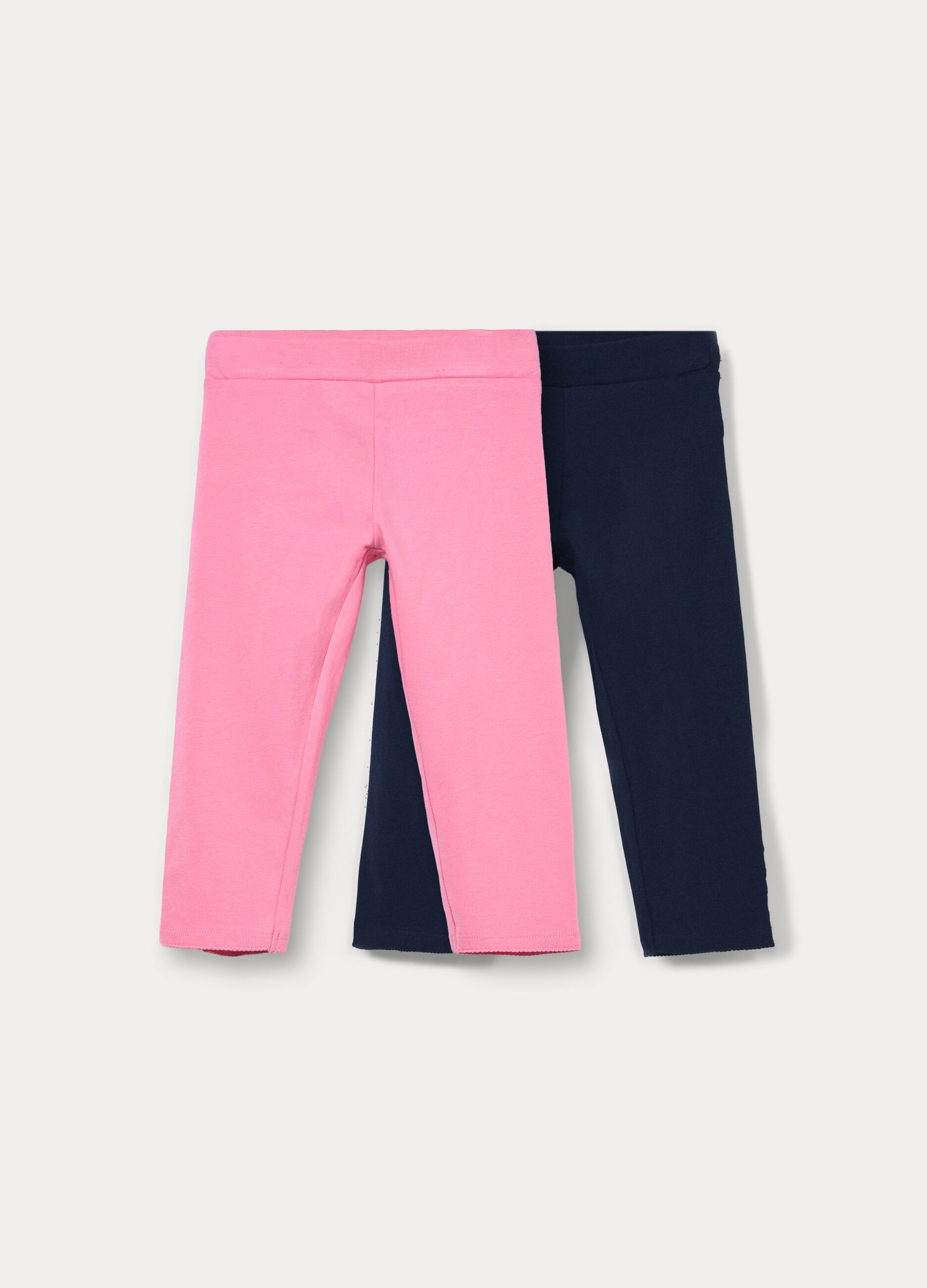 Pack 2 leggings fit slim in jersey di cotone stretch bambina_0