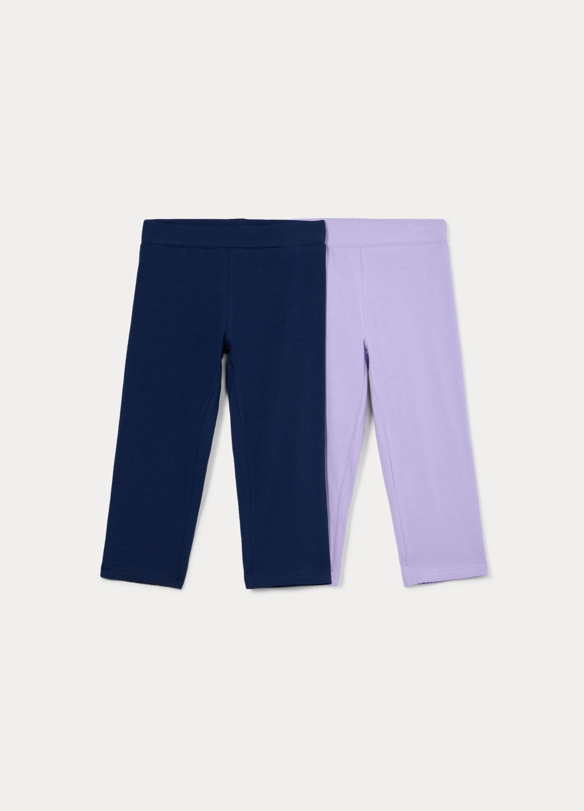 Pack 2 leggings Capri slim fit in jersey di cotone stretch bambina_0