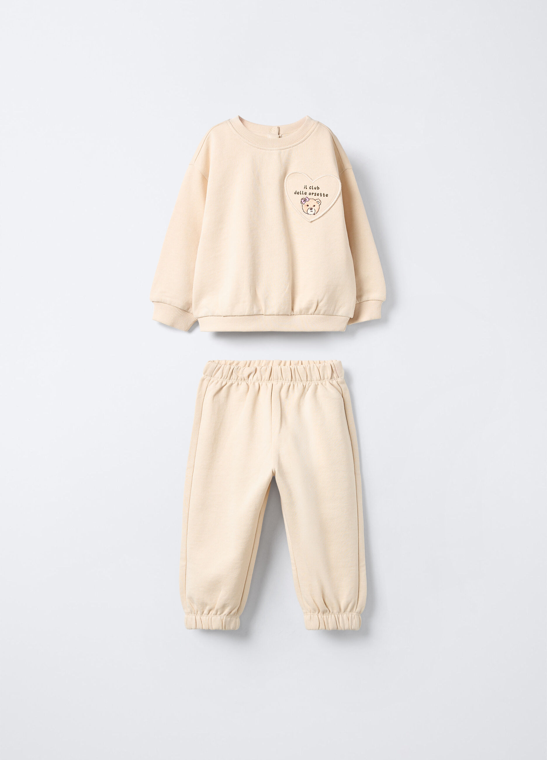 Jogging set in misto cotone garzato bimba_0