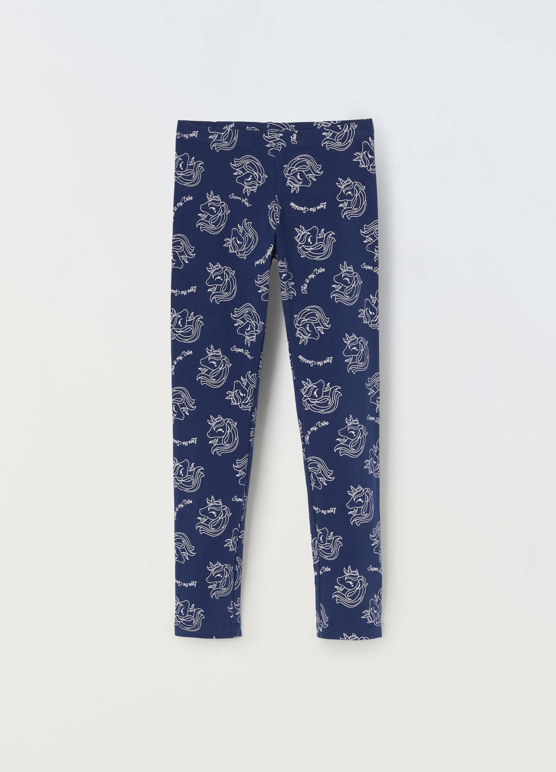 Leggings in jersey di cotone stretch bambina_0