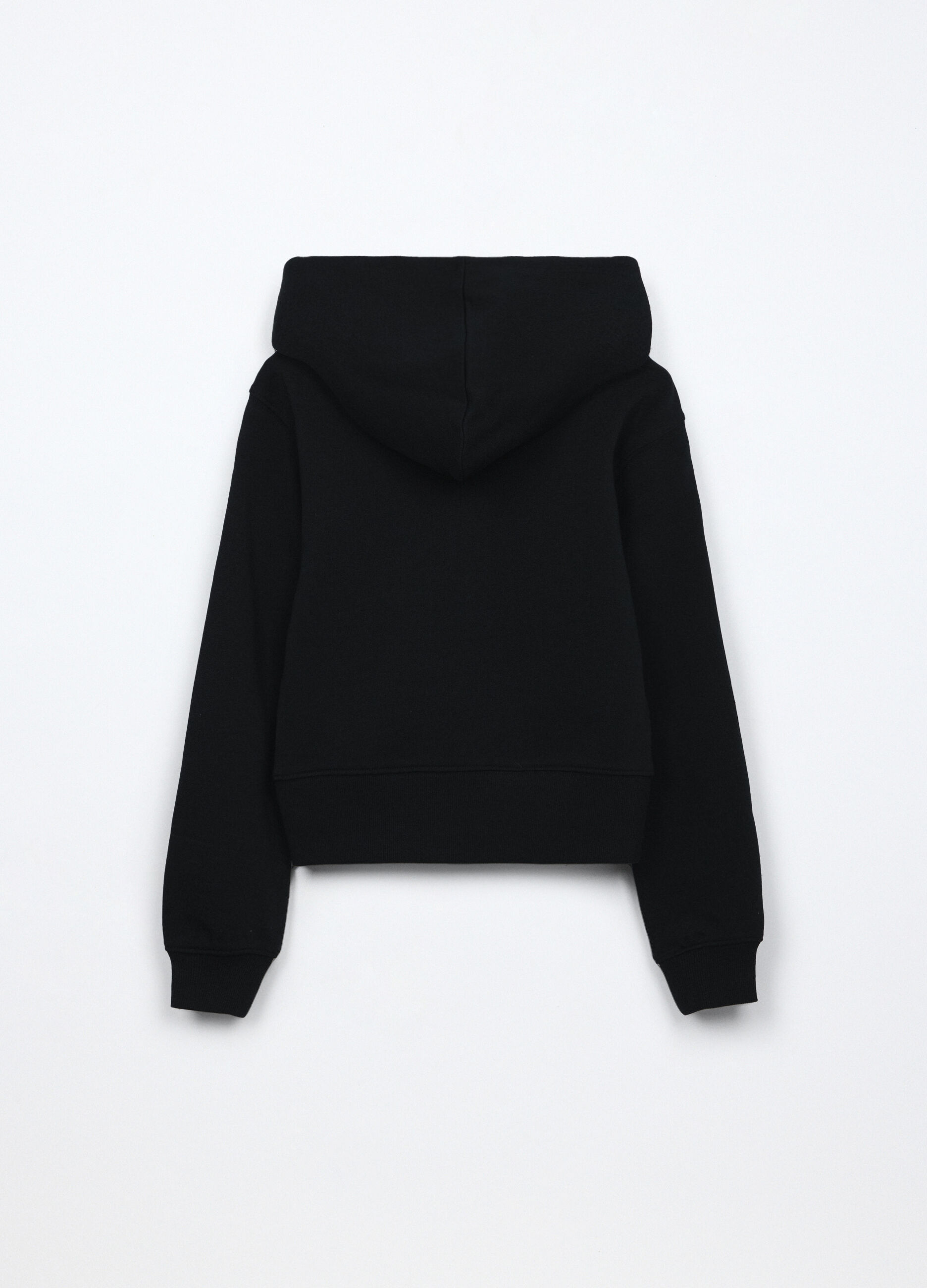 Felpa con cappuccio in french terry di puro cotone donna_1