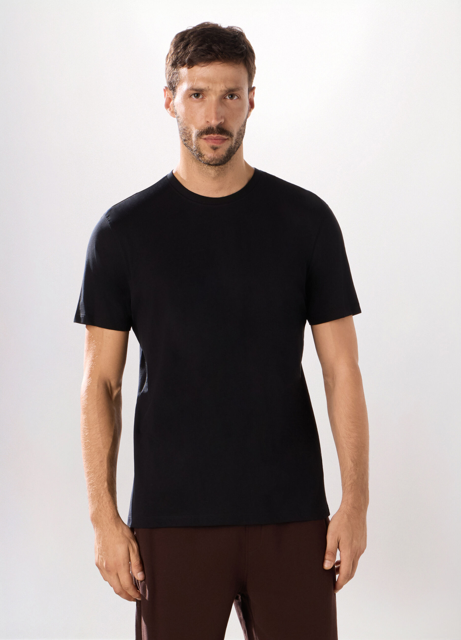 T-shirt girocollo slim fit in cotone uomo_0