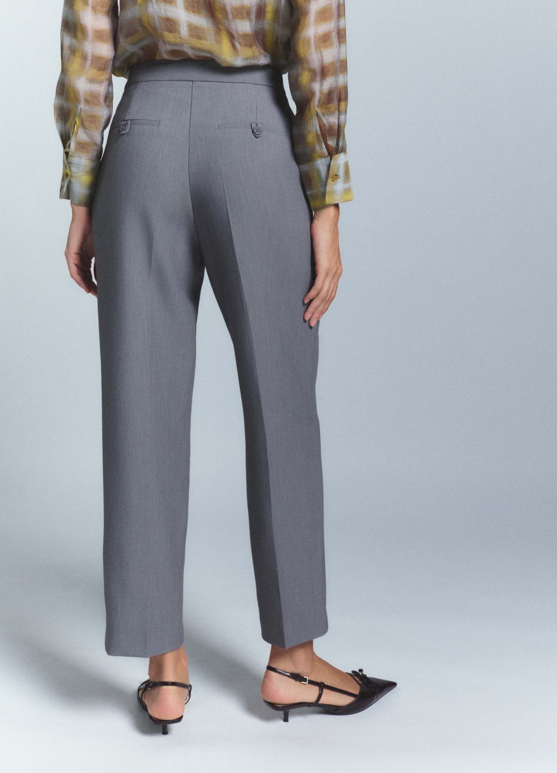 Pantaloni Fit Regular crepe donna_3