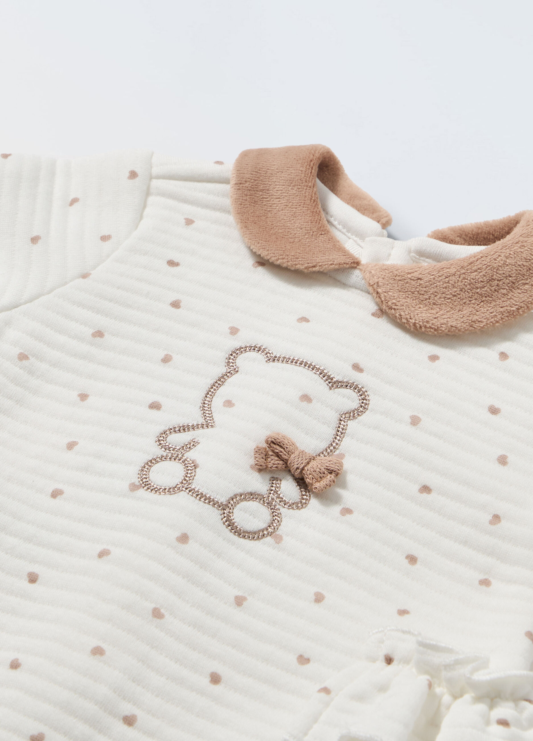Tutina in misto cotone con rouches neonata_1