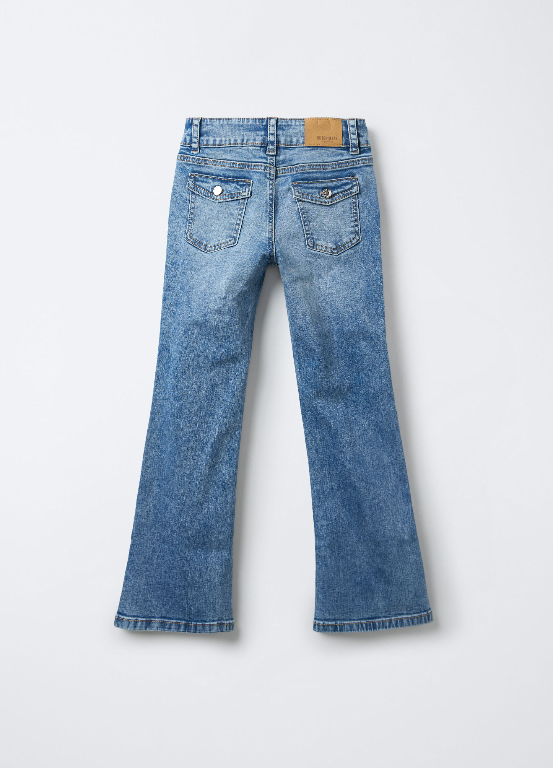 Pantaloni in denim di cotone stretch Flare Fit ragazza_1