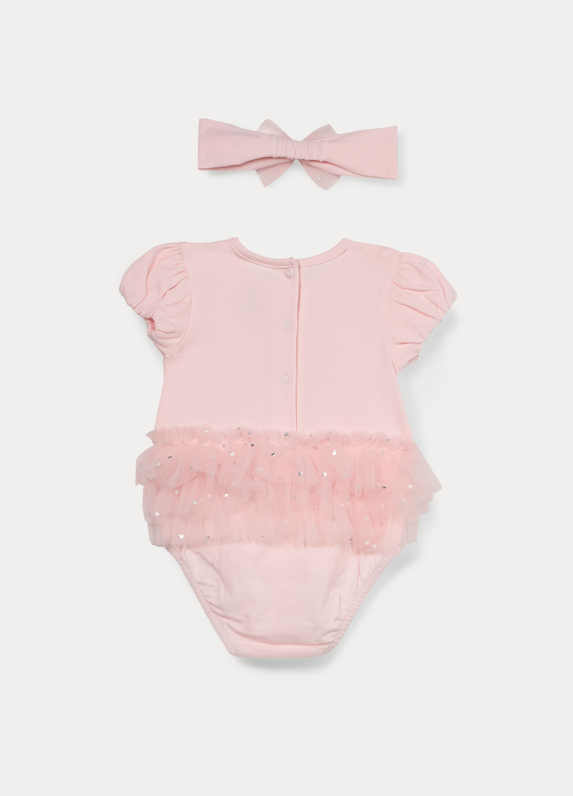 Body con gonna + fascetta in jersey di cotone stretch neonata_1