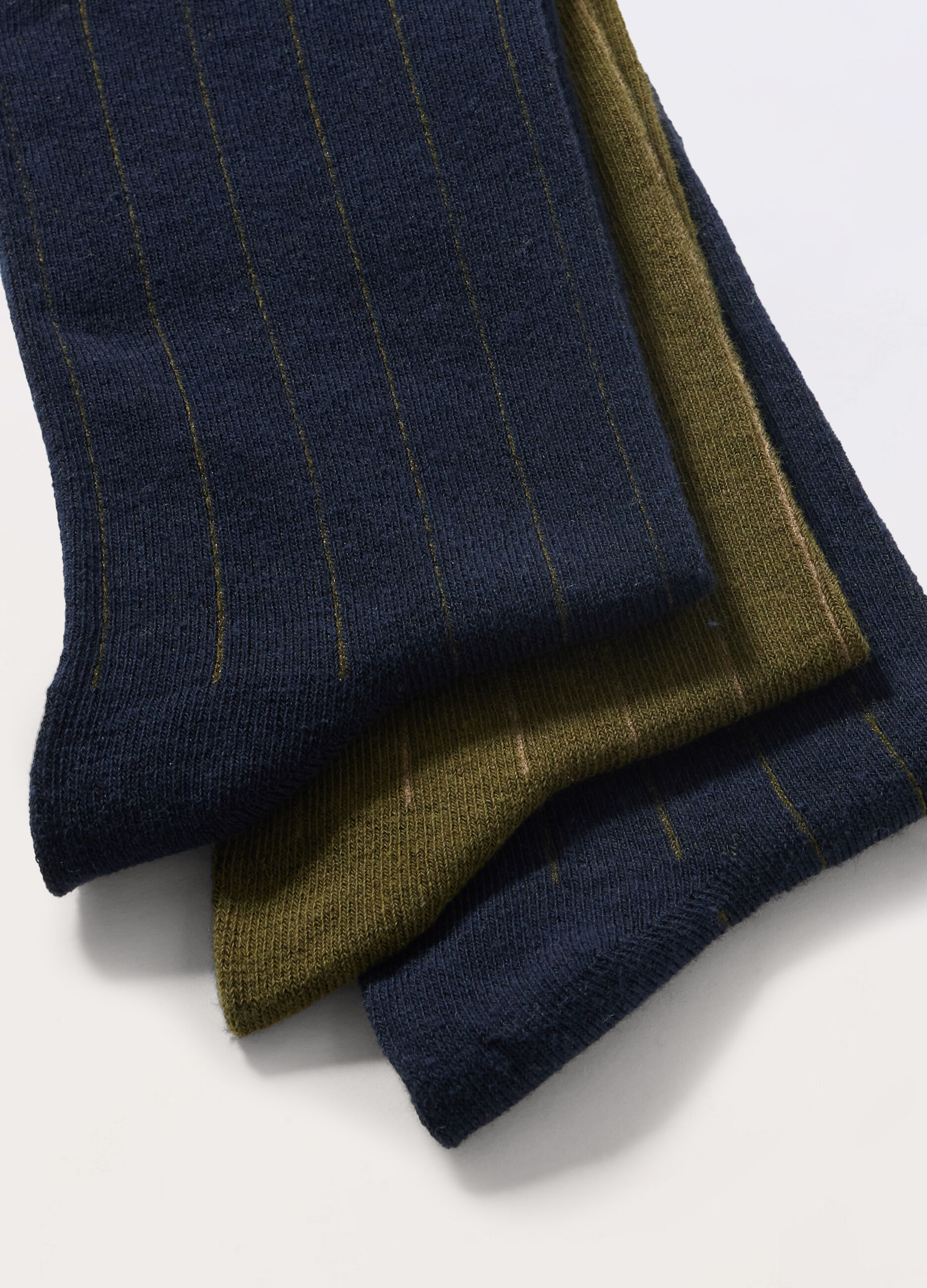 Calze corte in cotone stretch a coste uomo_1