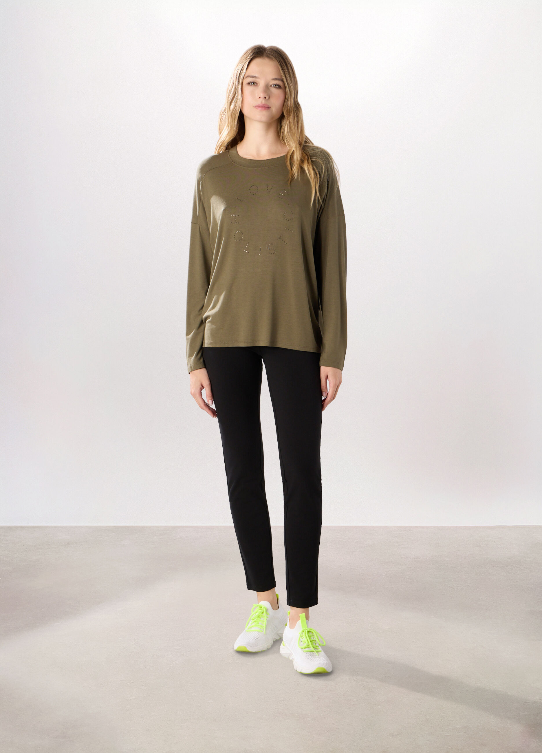 Leggings in jersey di cotone stretch Holistic fitness donna_0