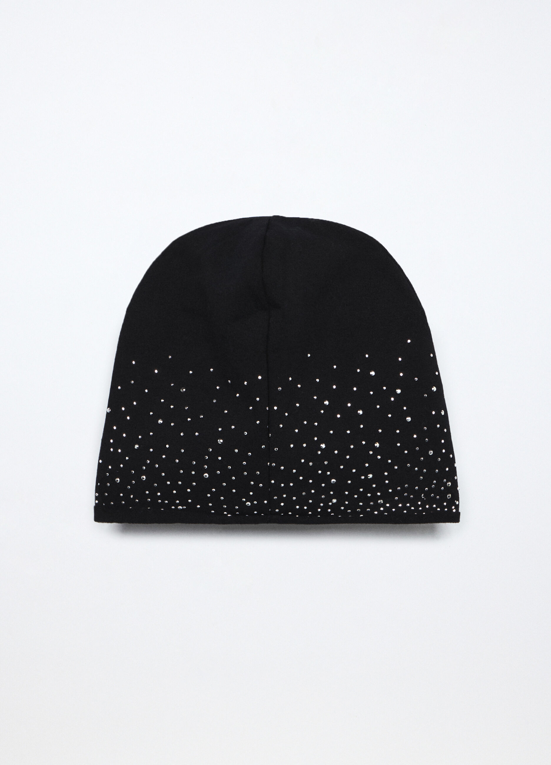 Berretto in cotone stretch con strass_1