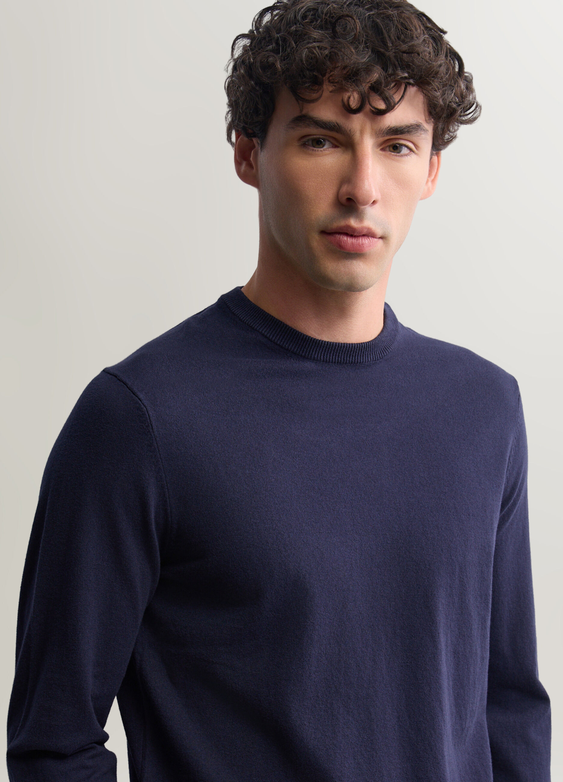 Maglione girocollo in misto cotone uomo