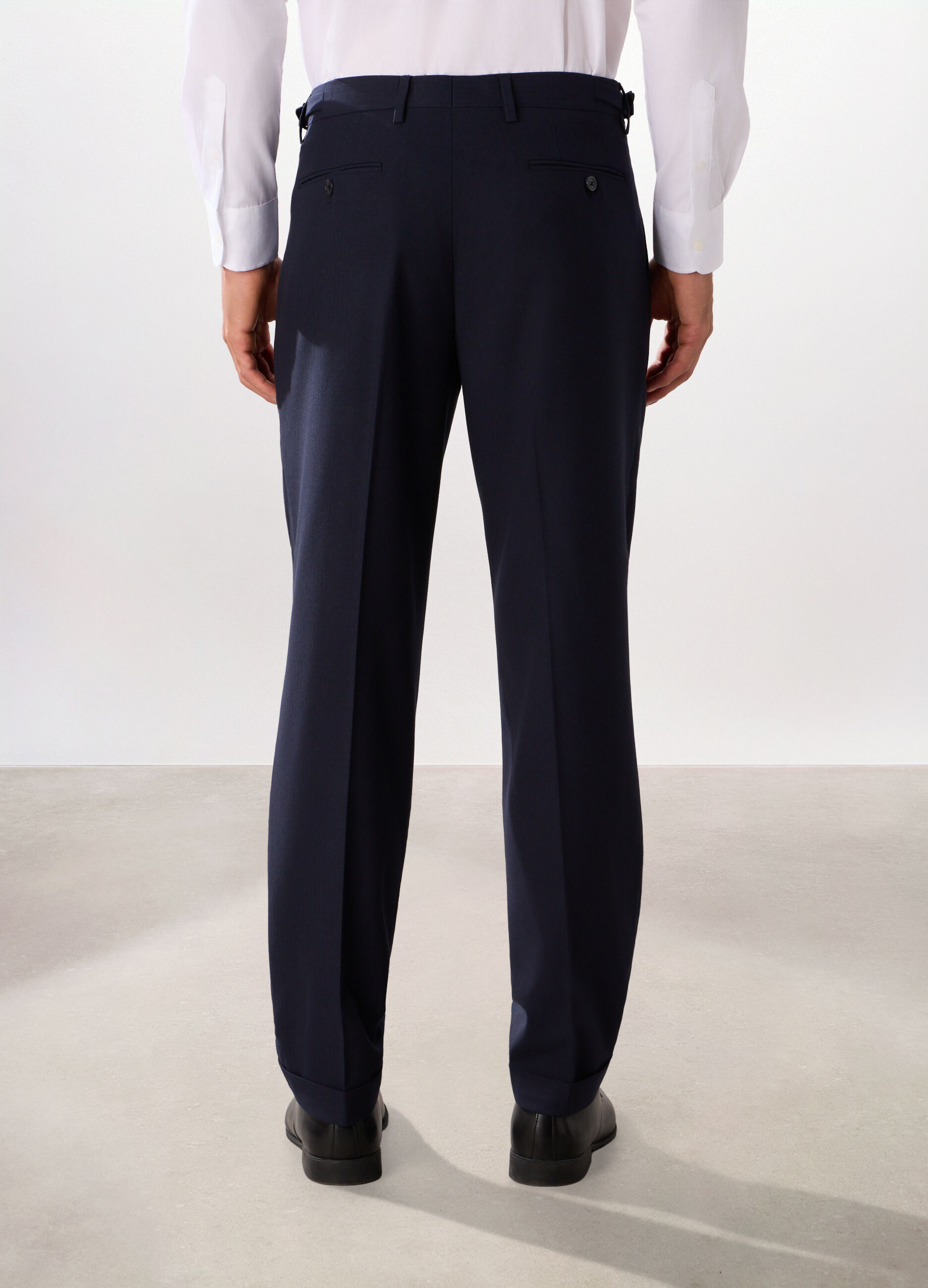 Pantalone regular con motivo a lisca di pesce uomo_1