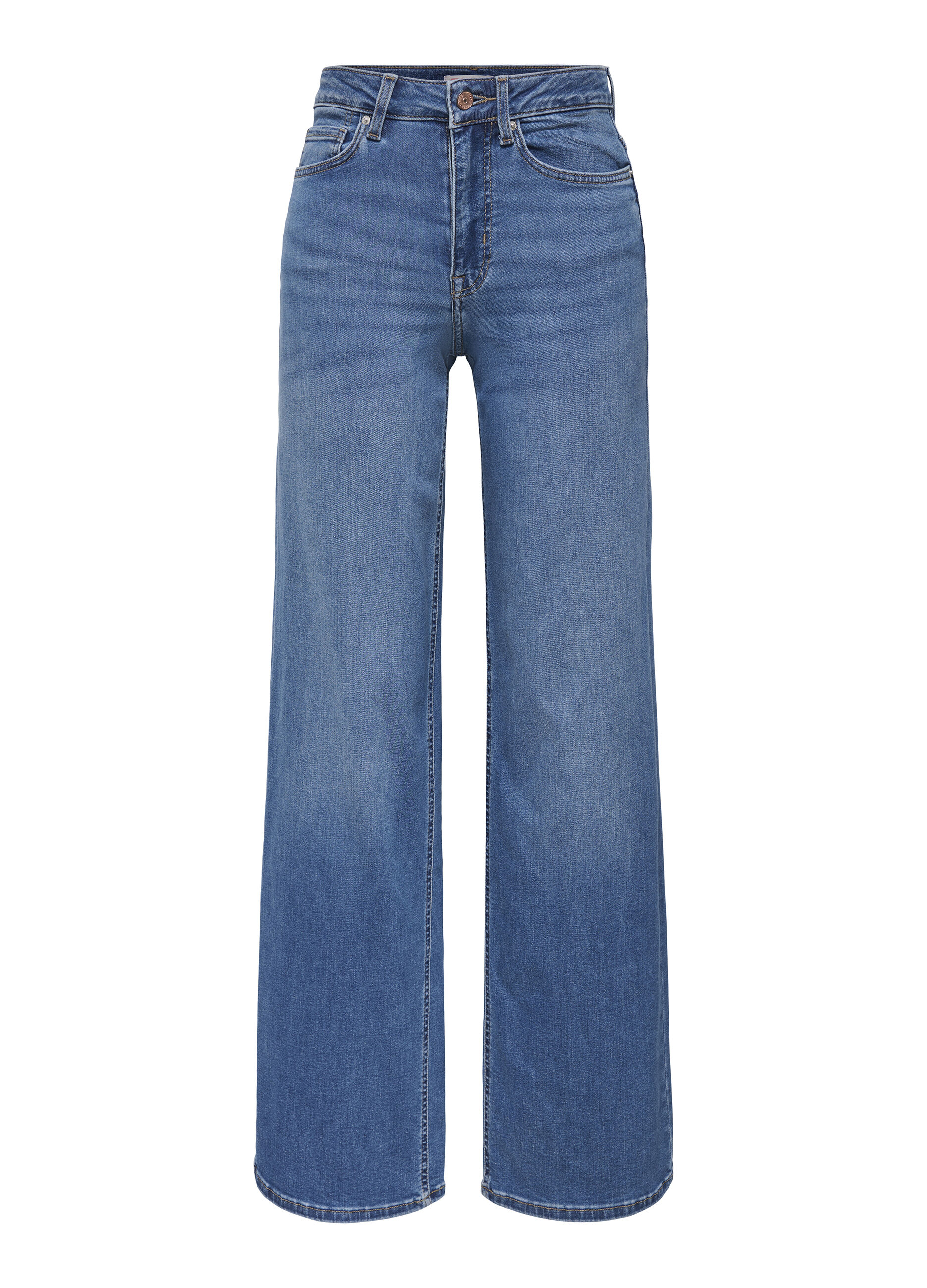 Pantaloni wide leg in denim donna_5