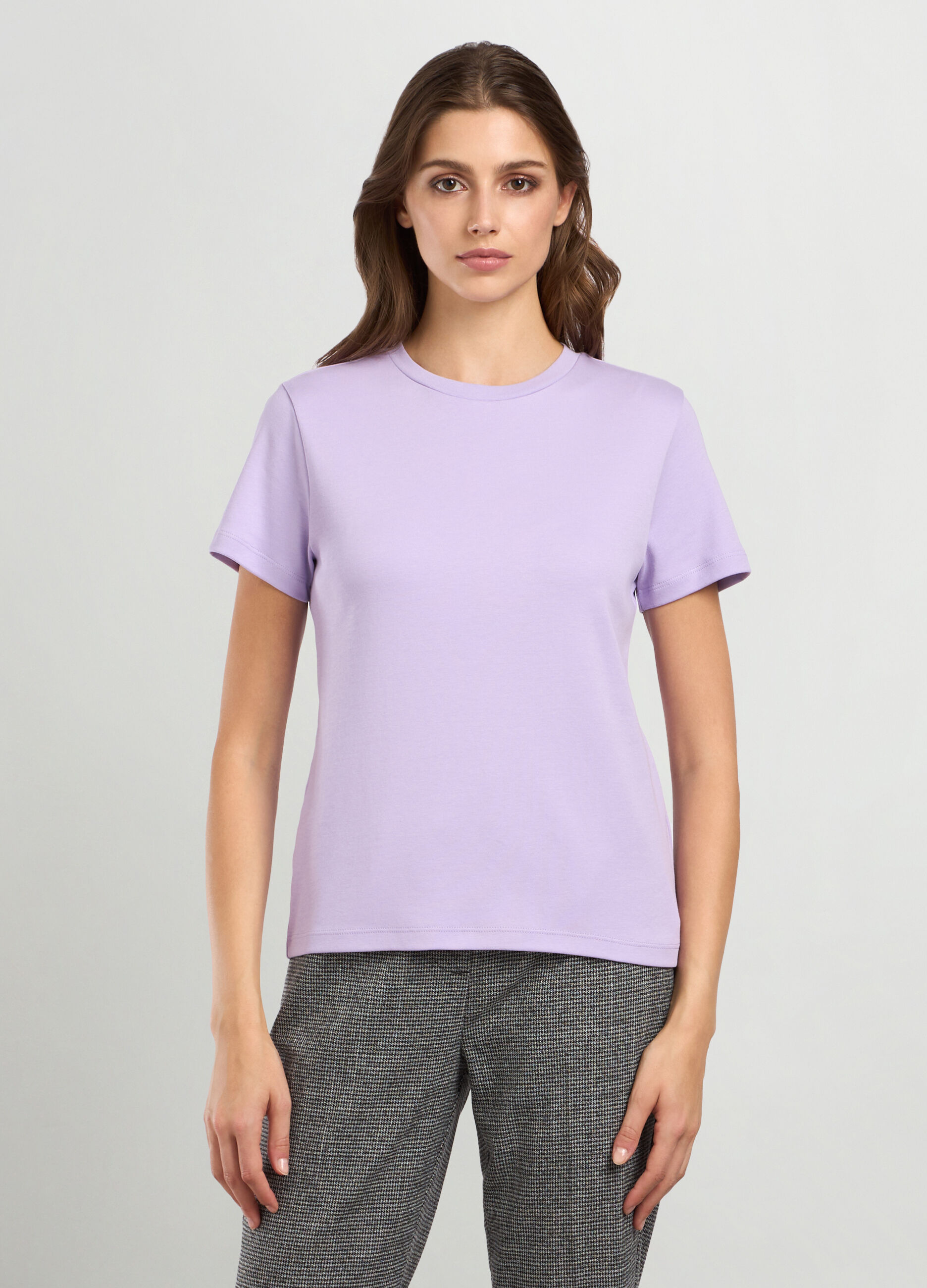 T-shirt in interlock di puro cotone donna_0