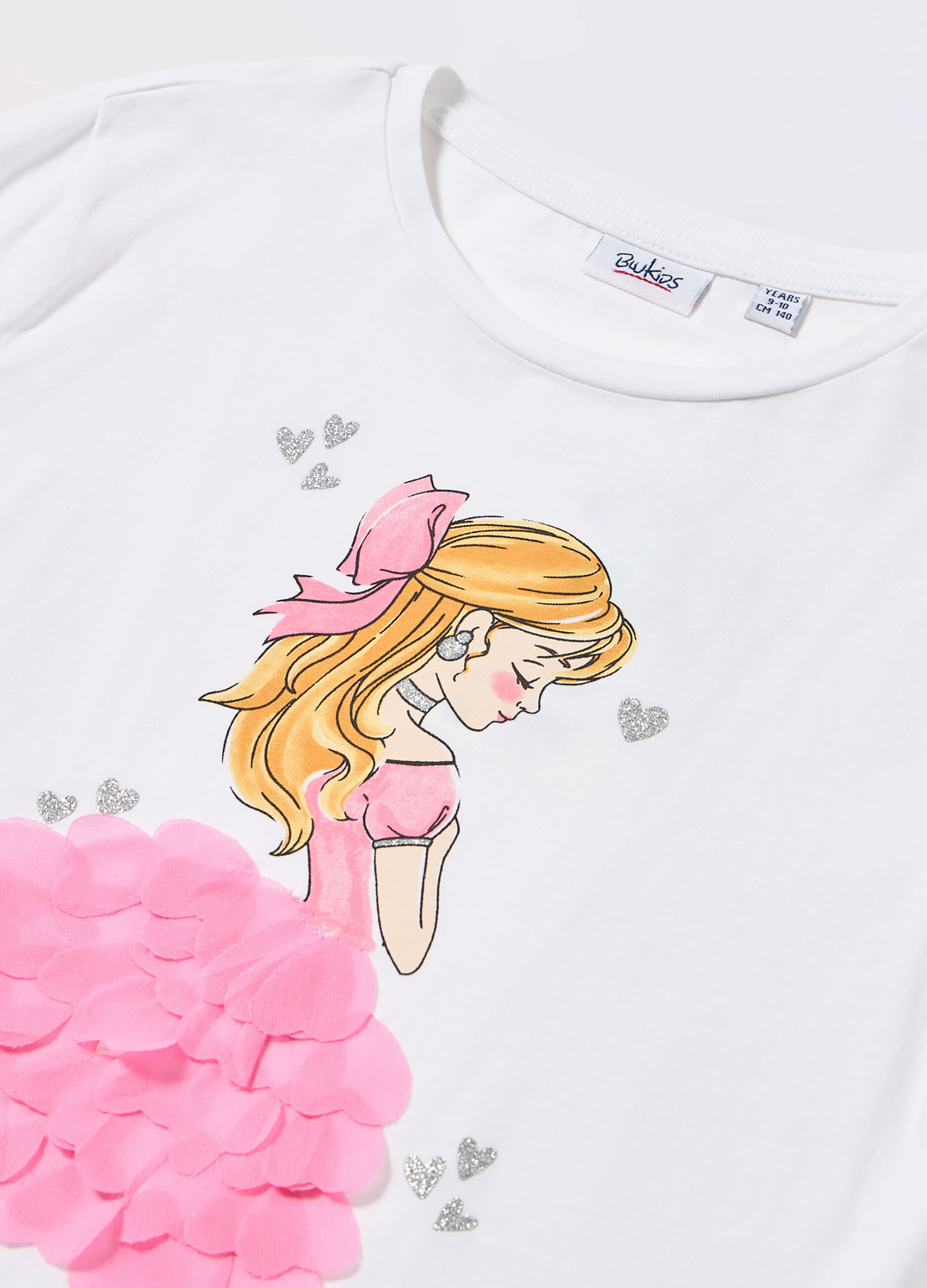 T-shirt in jersey di cotone stretch bambina_1