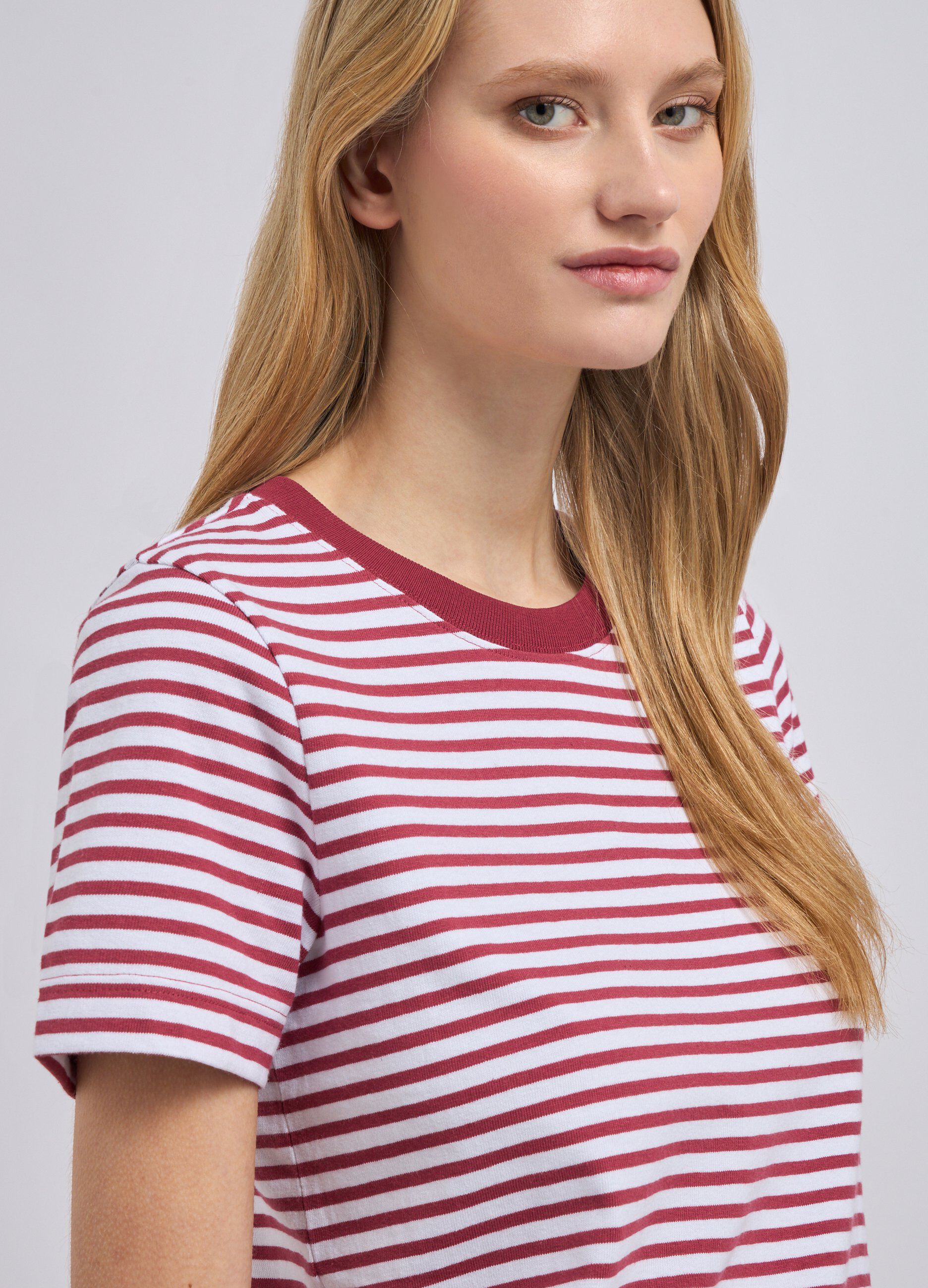T-shirt rigata in puro cotone donna_2