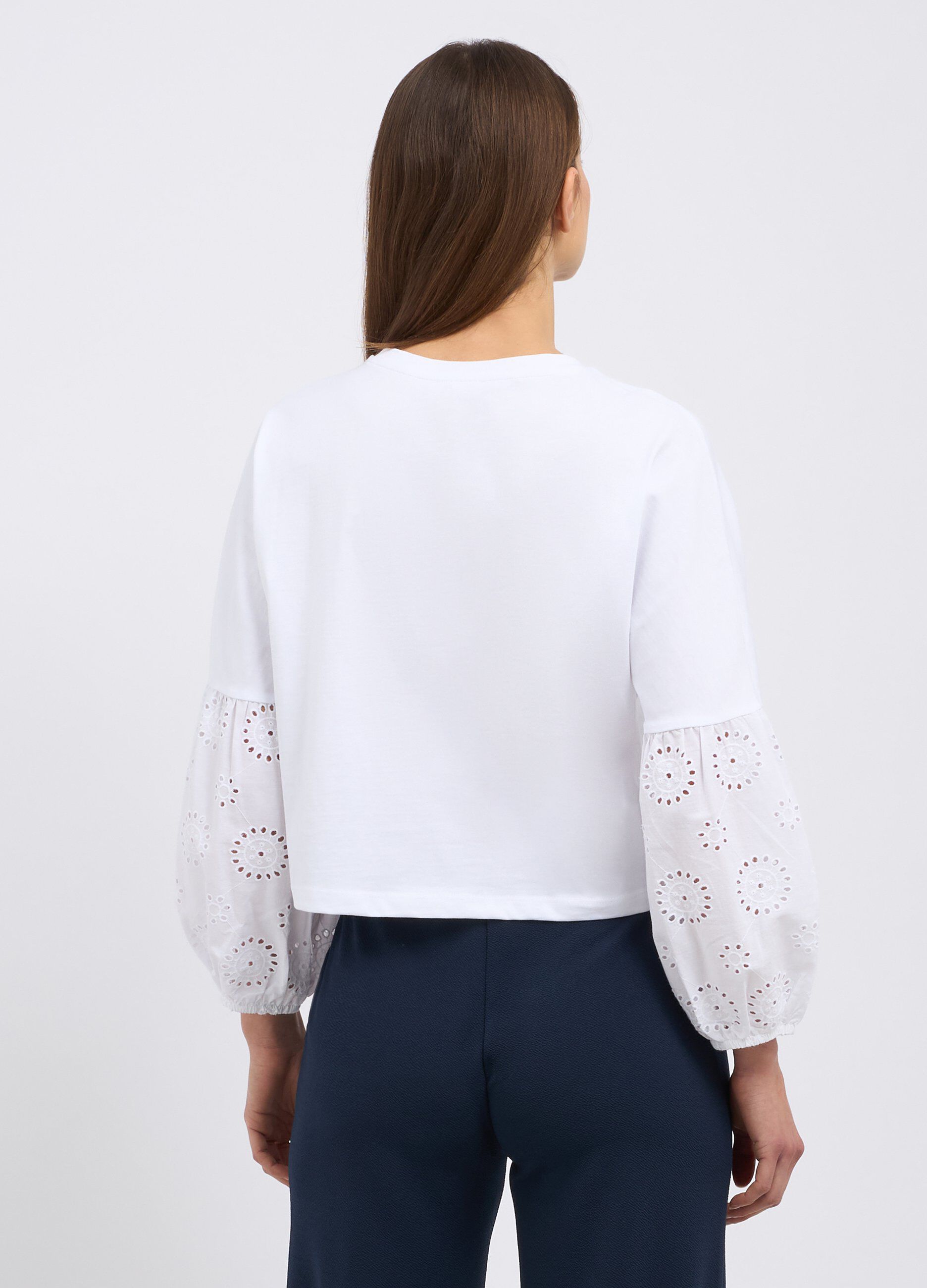 T-shirt in puro cotone a maniche lunghe donna_1