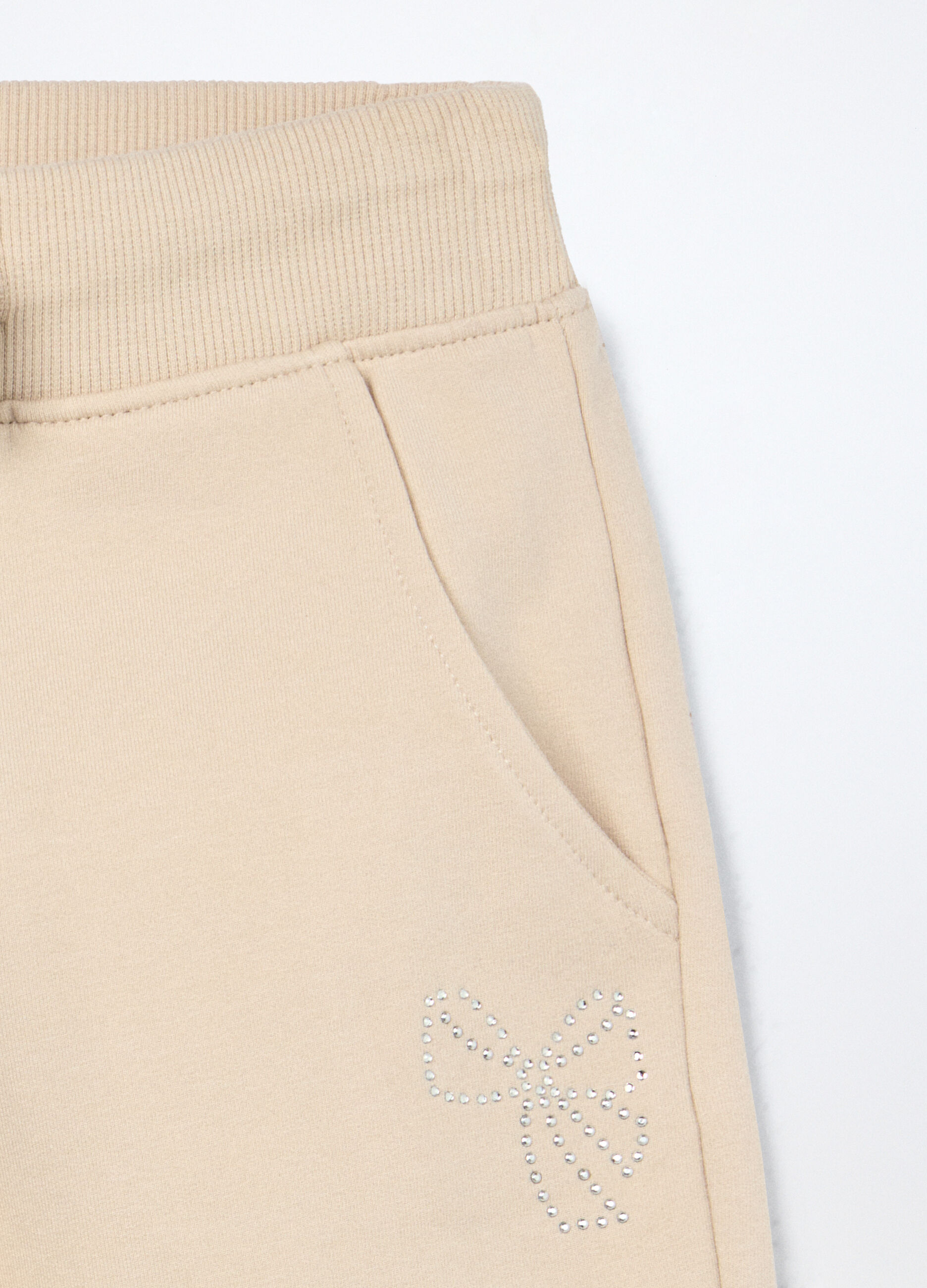 Jogger in french terry di cotone stretch bambina_2