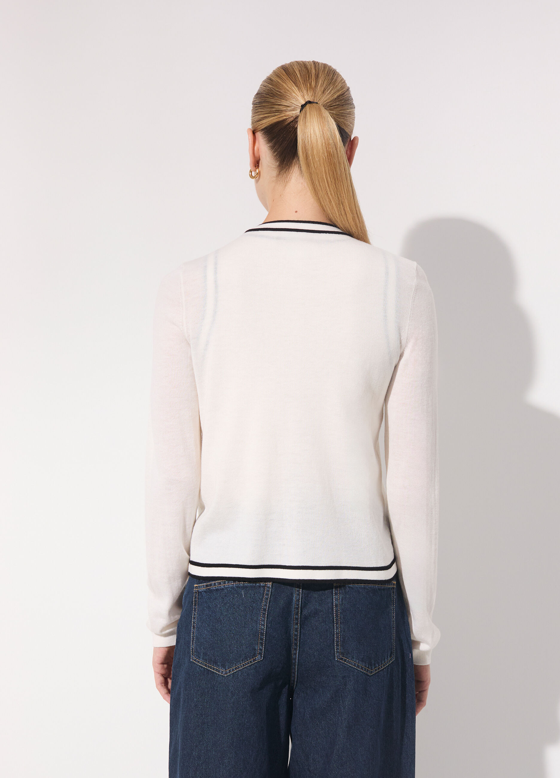 Cardigan tricot in misto lana donna_2