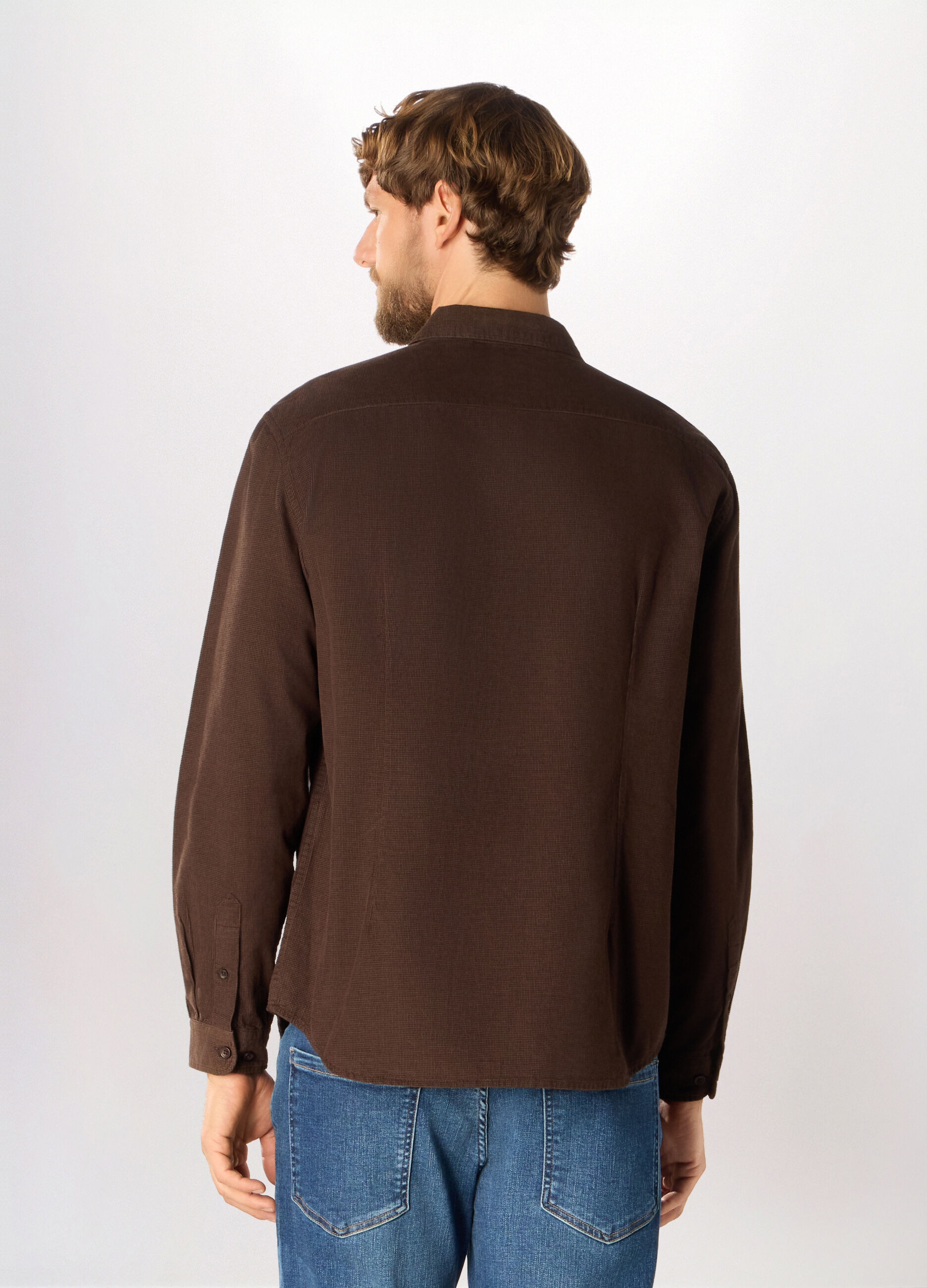 Camicia in velluto di cotone uomo_1