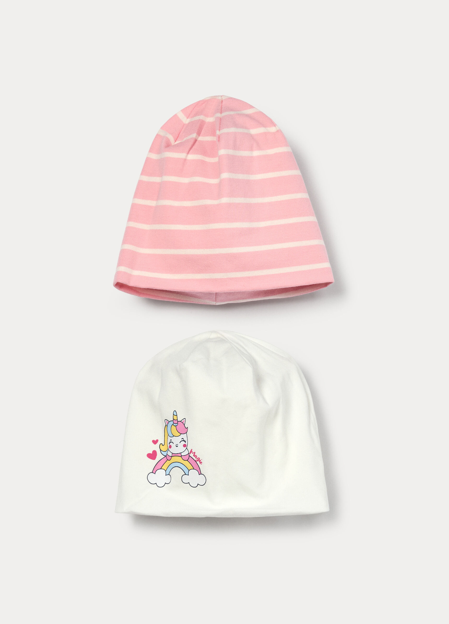 Pack 2 berretti in jersey di cotone stretch _0