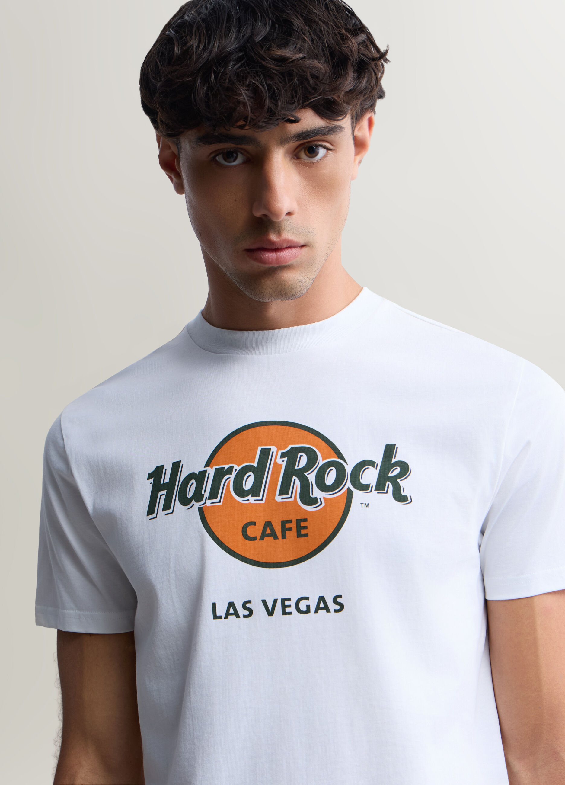 T-shirt girocollo in cotone con stampa Hard Rock Cafe uomo