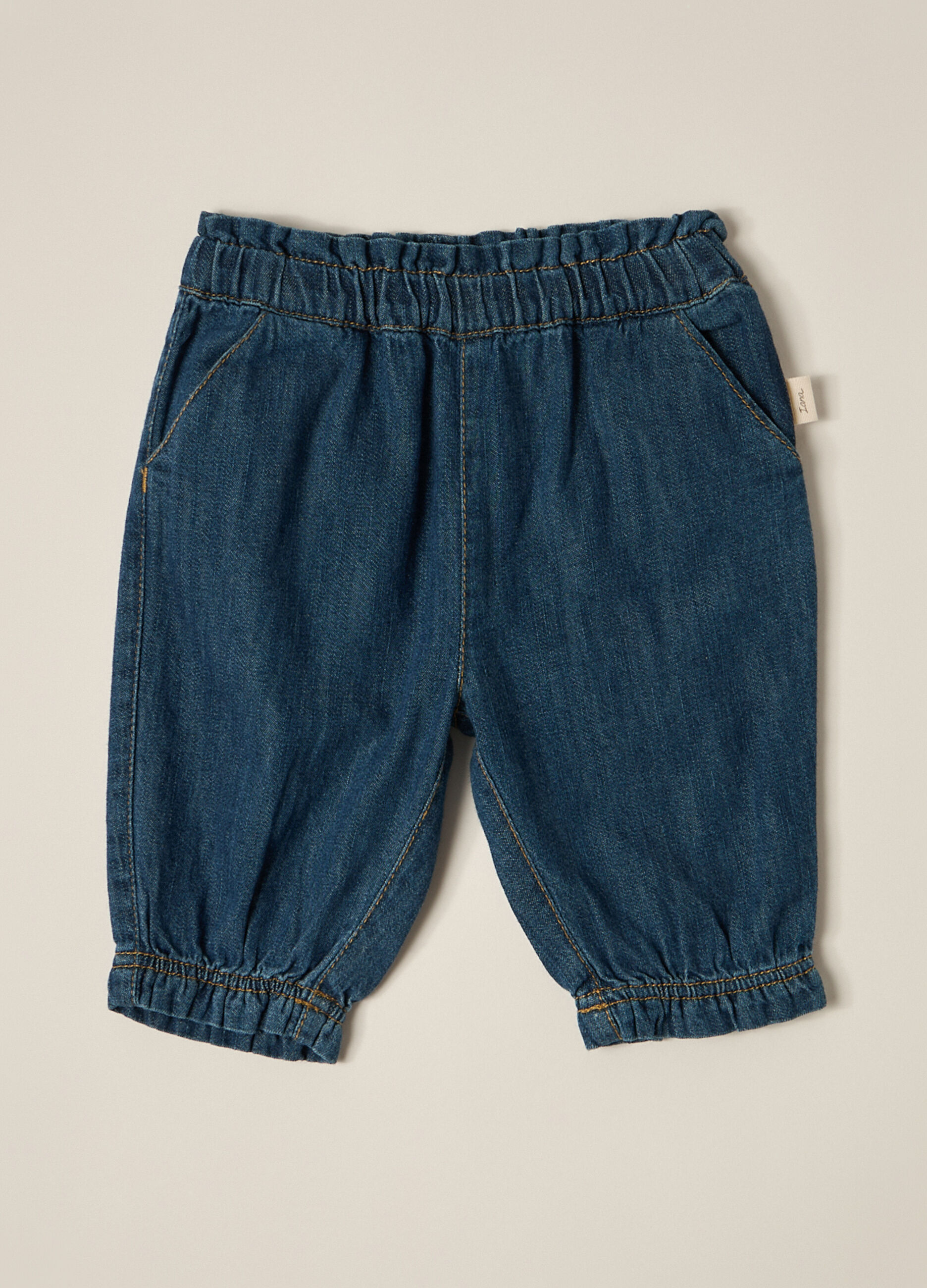 Pantaloni in denim di puro cotone IANA neonata_0