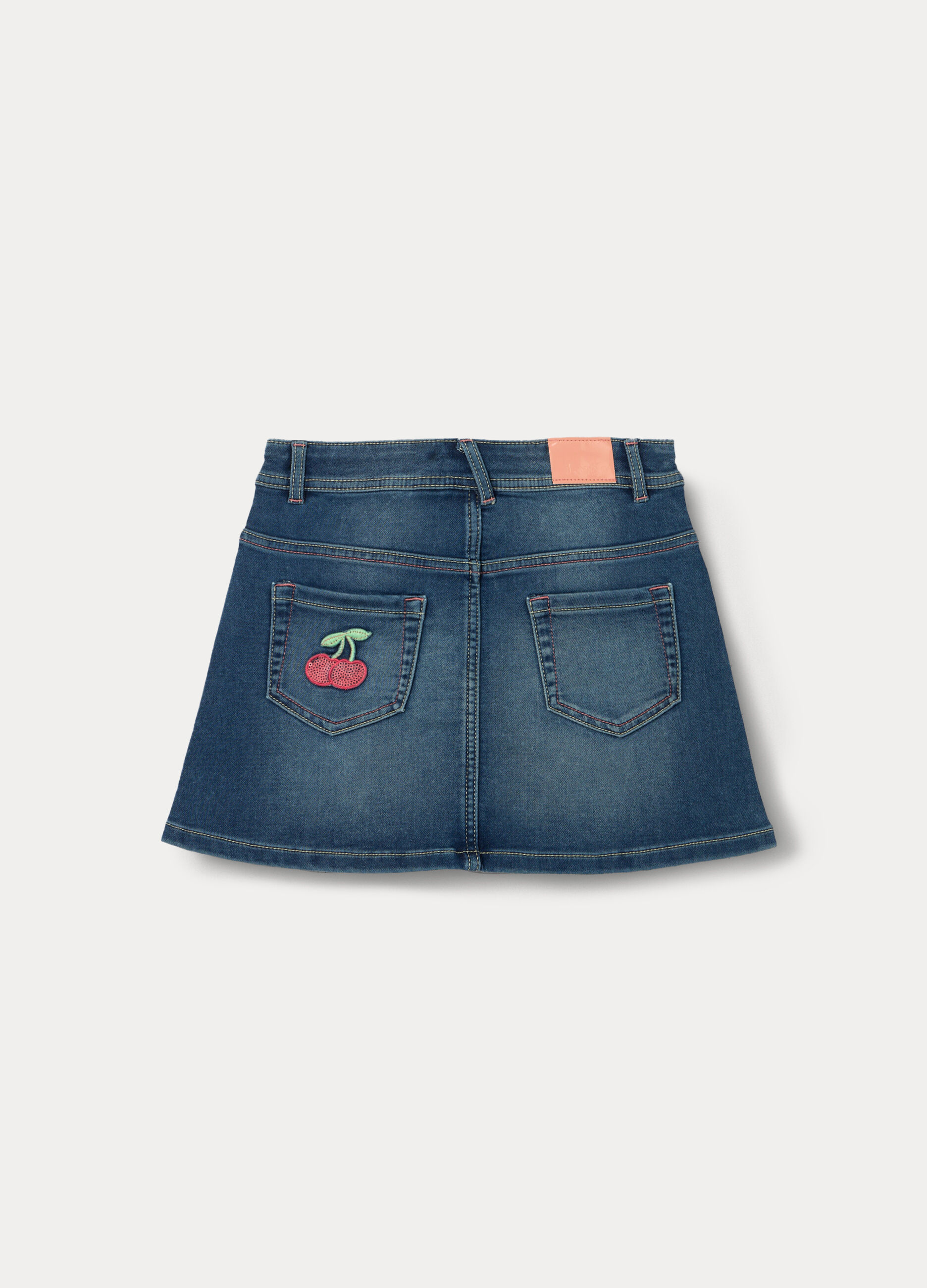 Gonna corta in denim misto cotone bambina_1