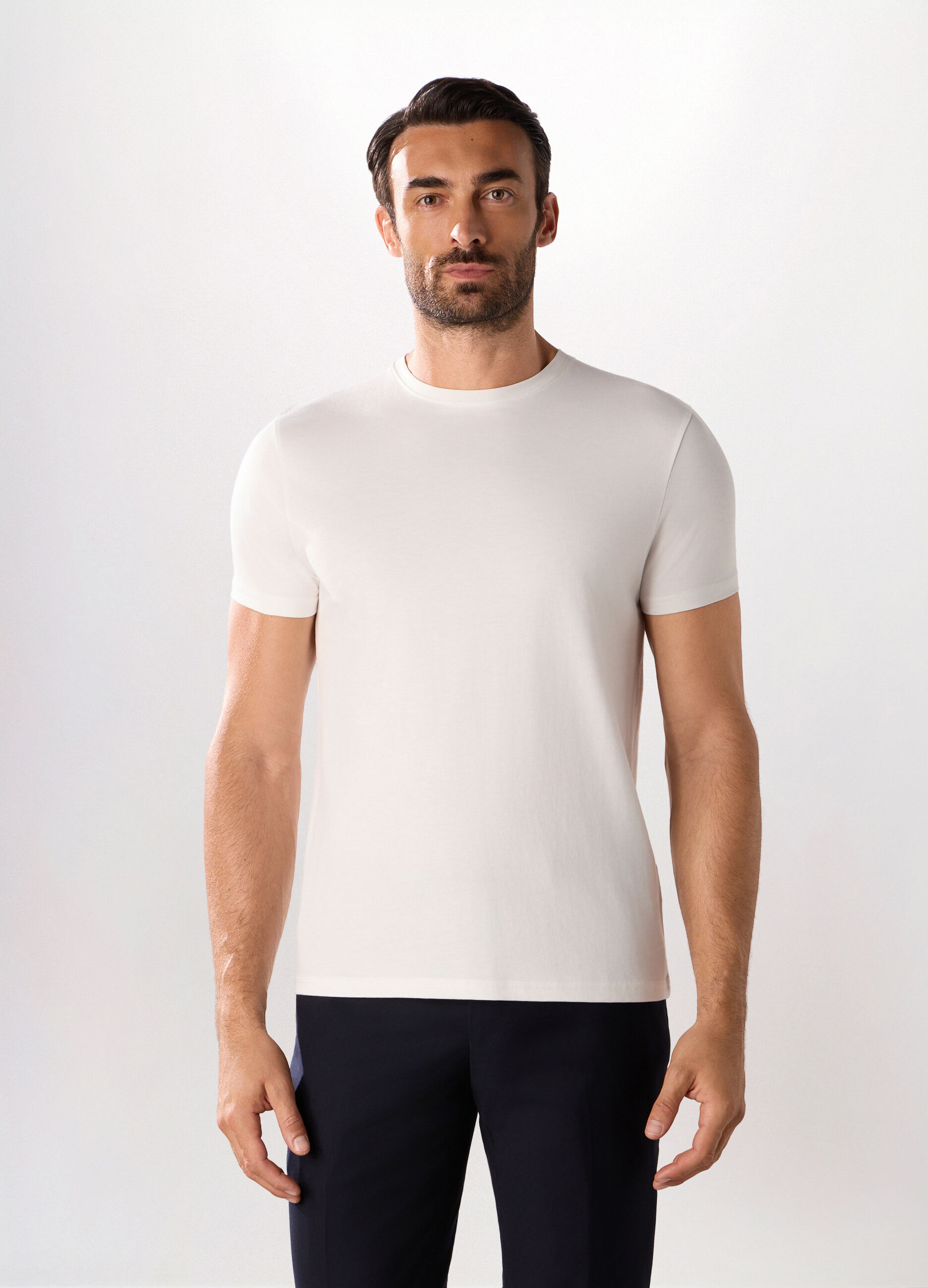 T-shirt slim fit in jersey di cotone uomo_0