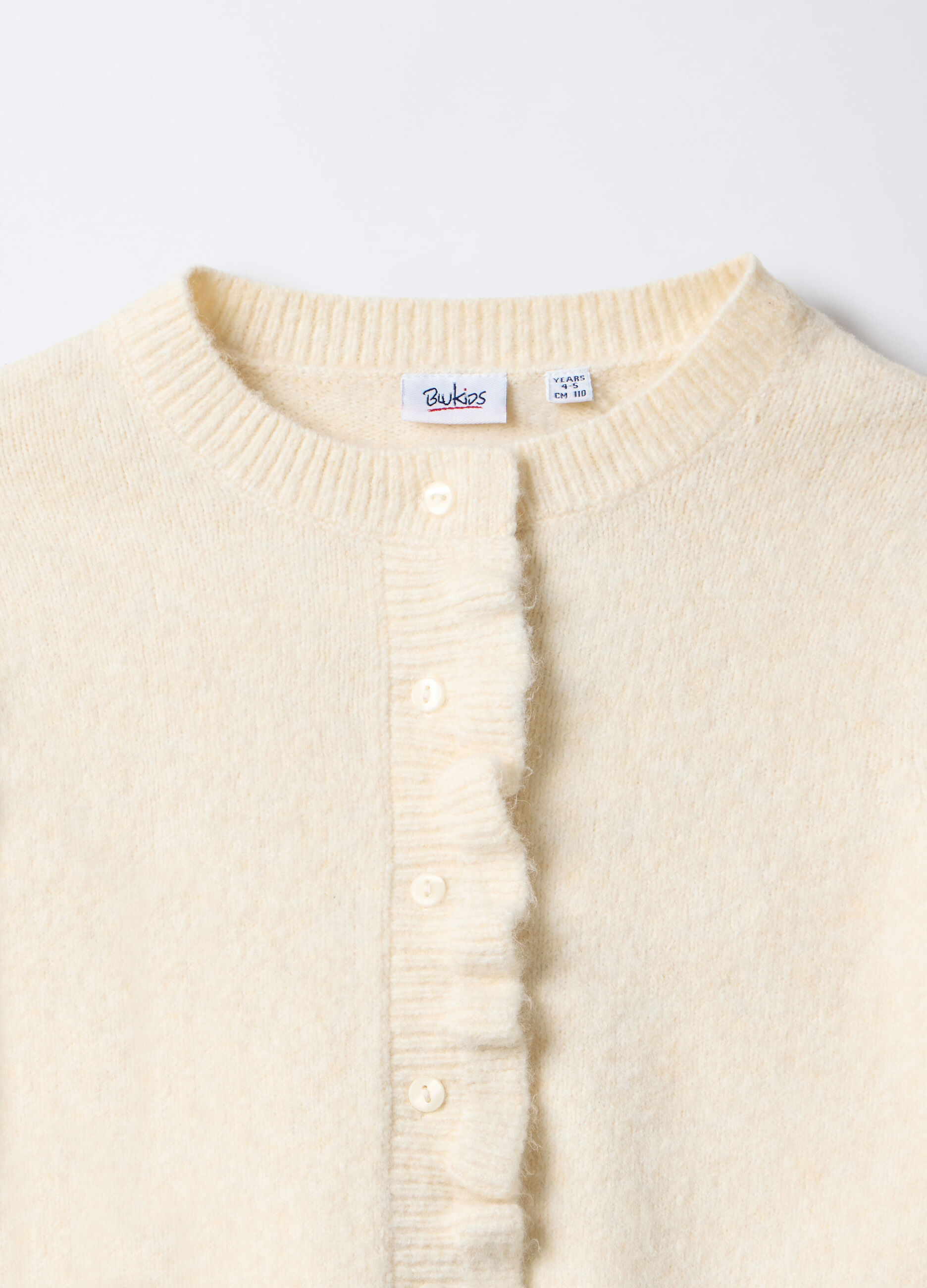 Cardigan girocollo misto lana bambina_2