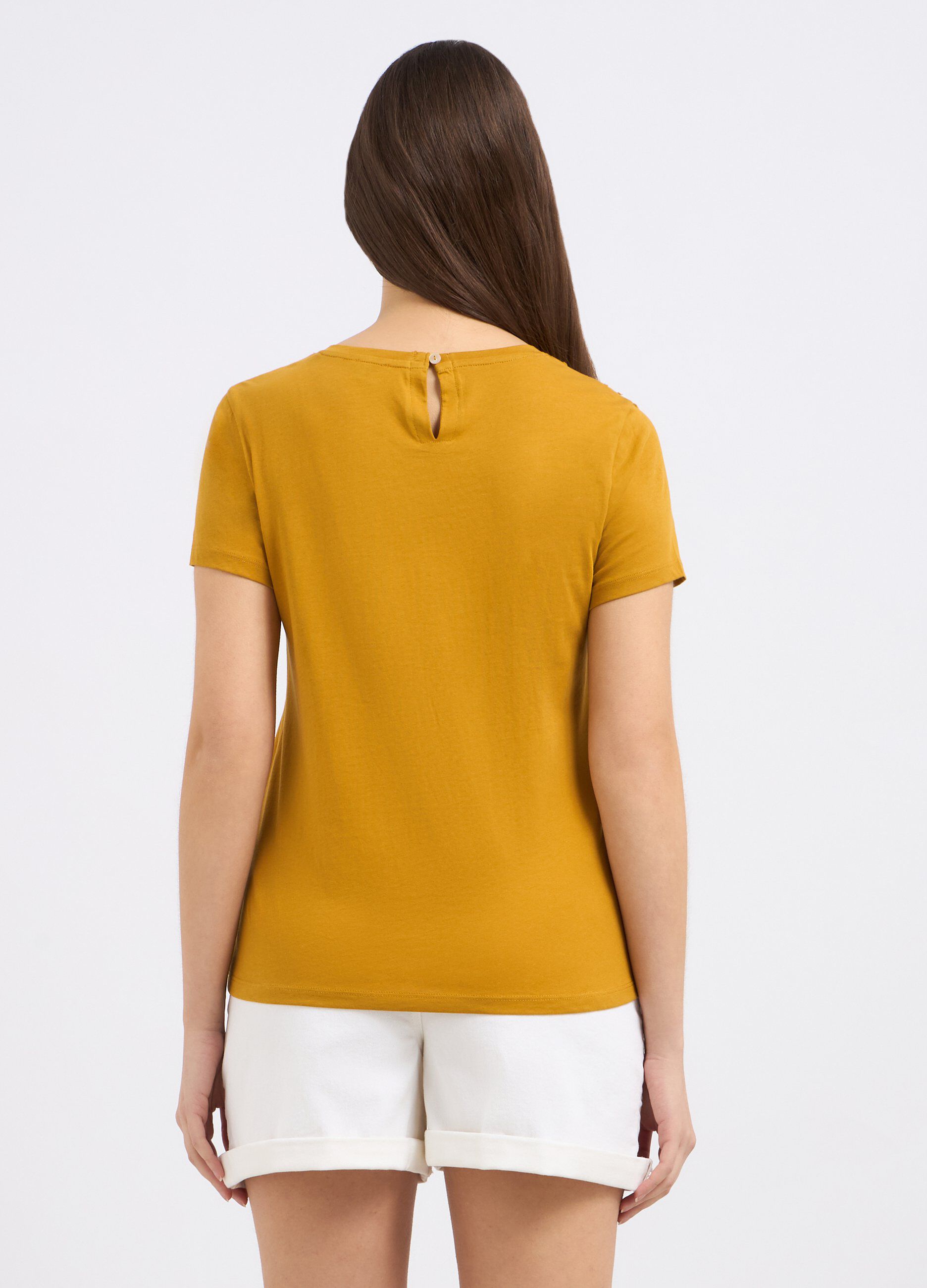 T-shirt in puro cotone con ricami donna_1