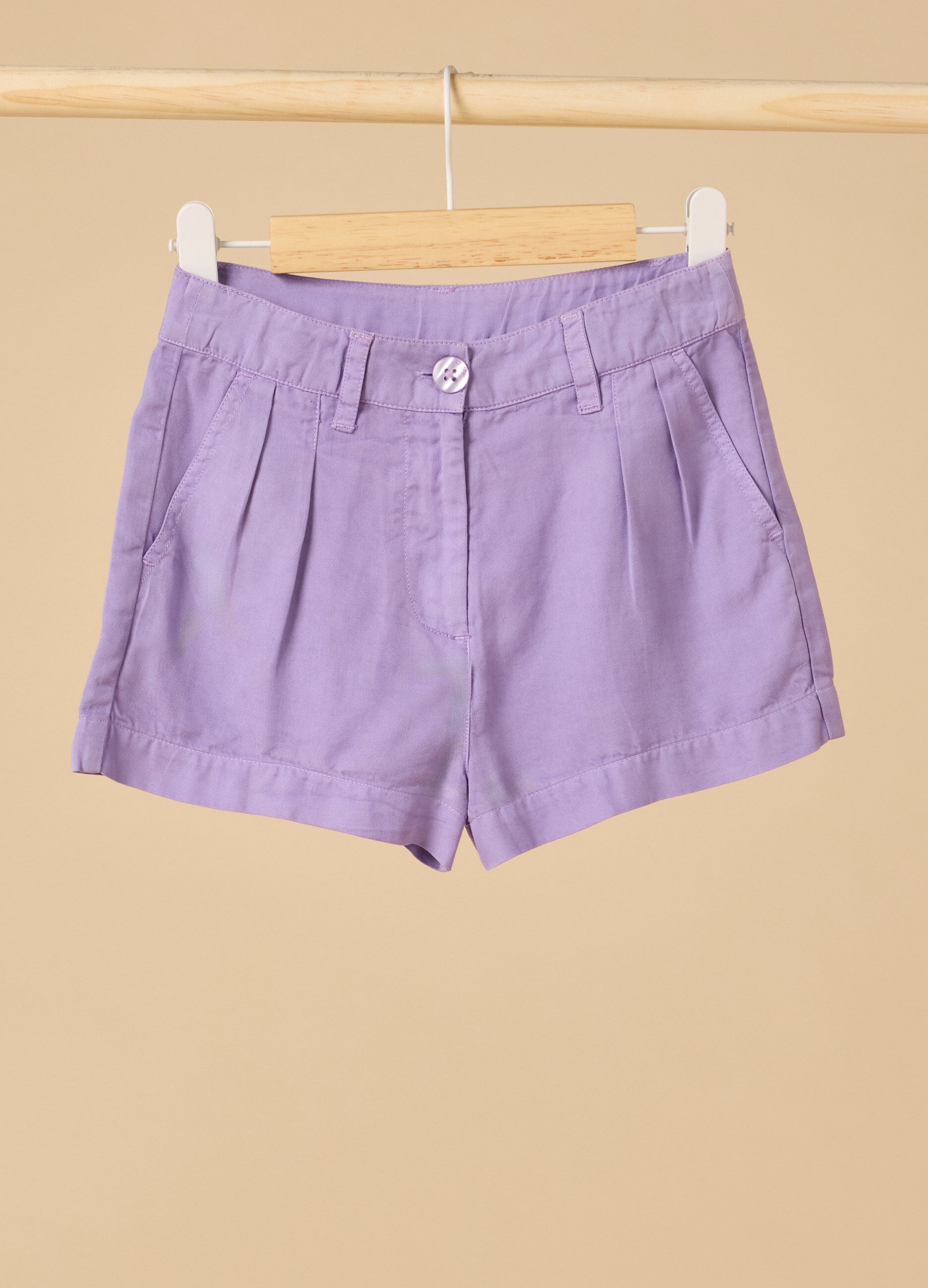 Shorts IANA in denim di puro cotone bambina_0