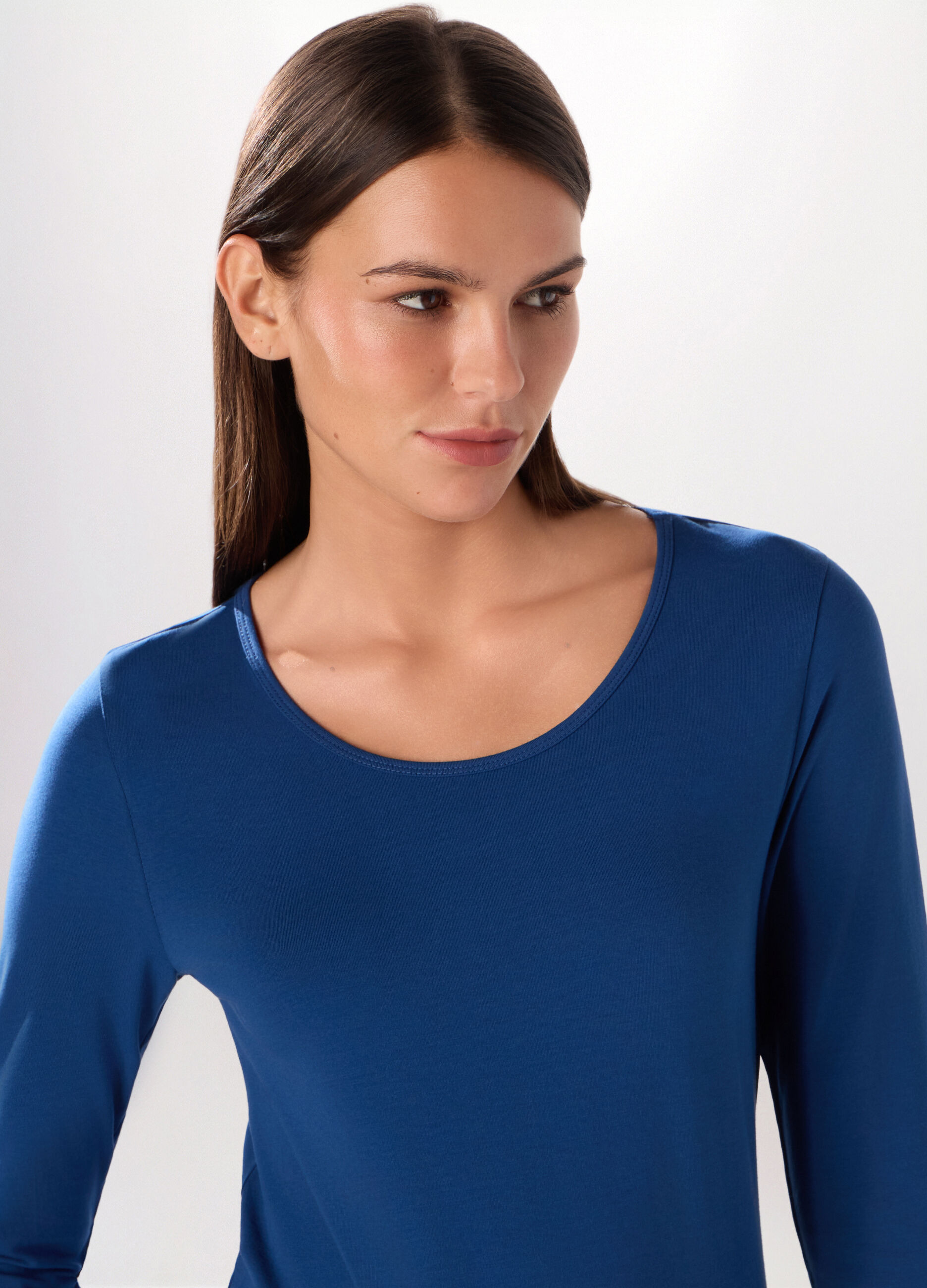 T-shirt in jersey di cotone stretch donna_2
