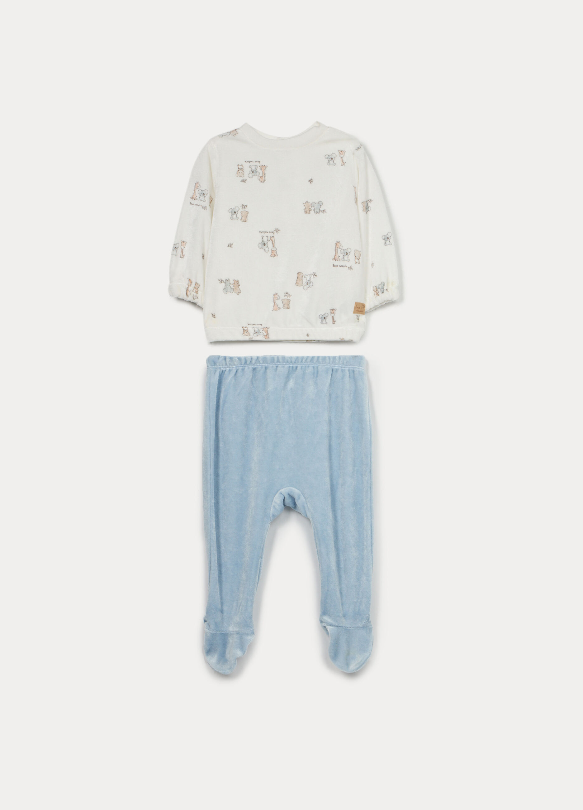 Set velour misto viscosa di bamboo neonato_0