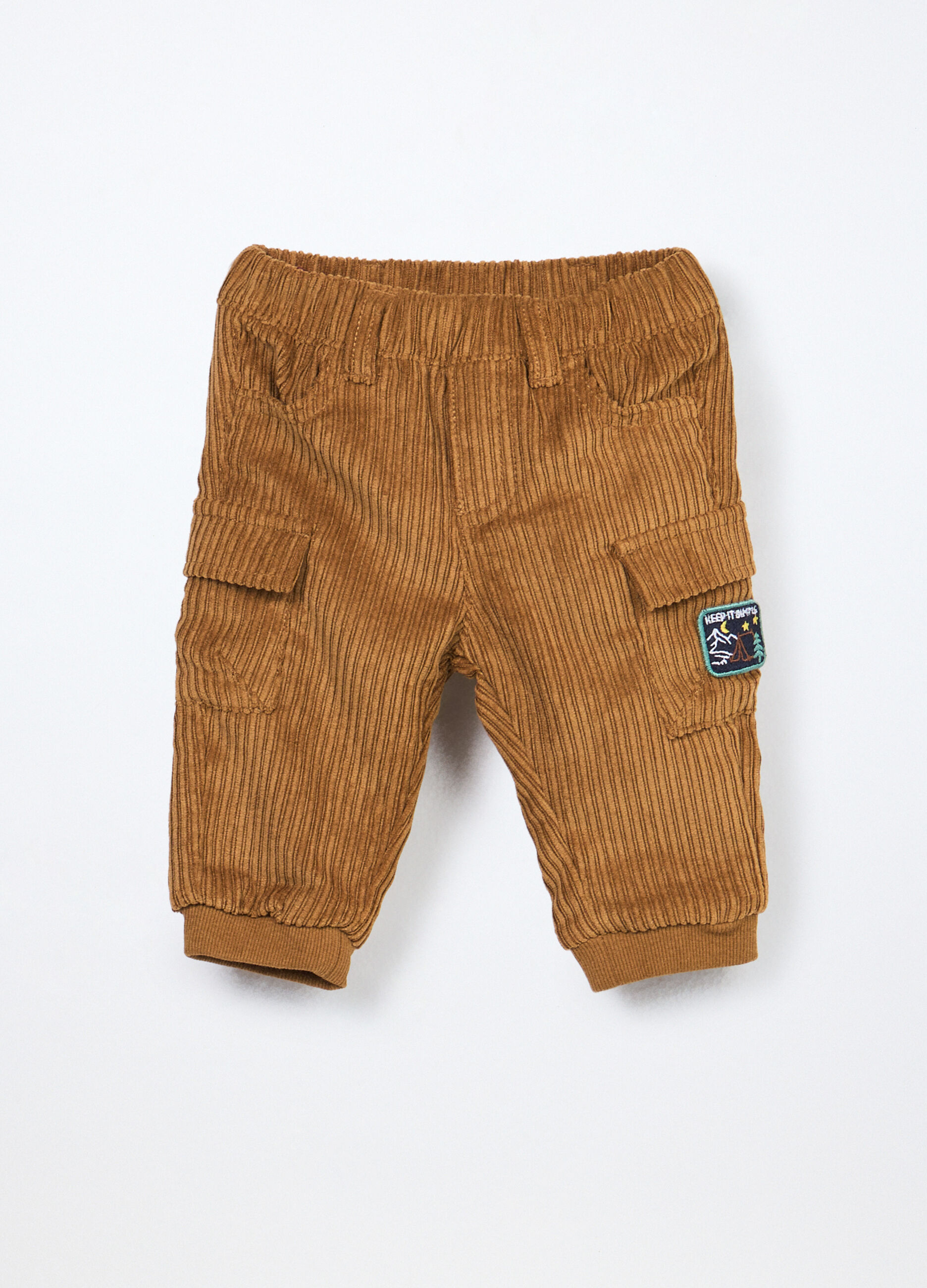 Pantaloni cargo in velluto a coste neonato_0