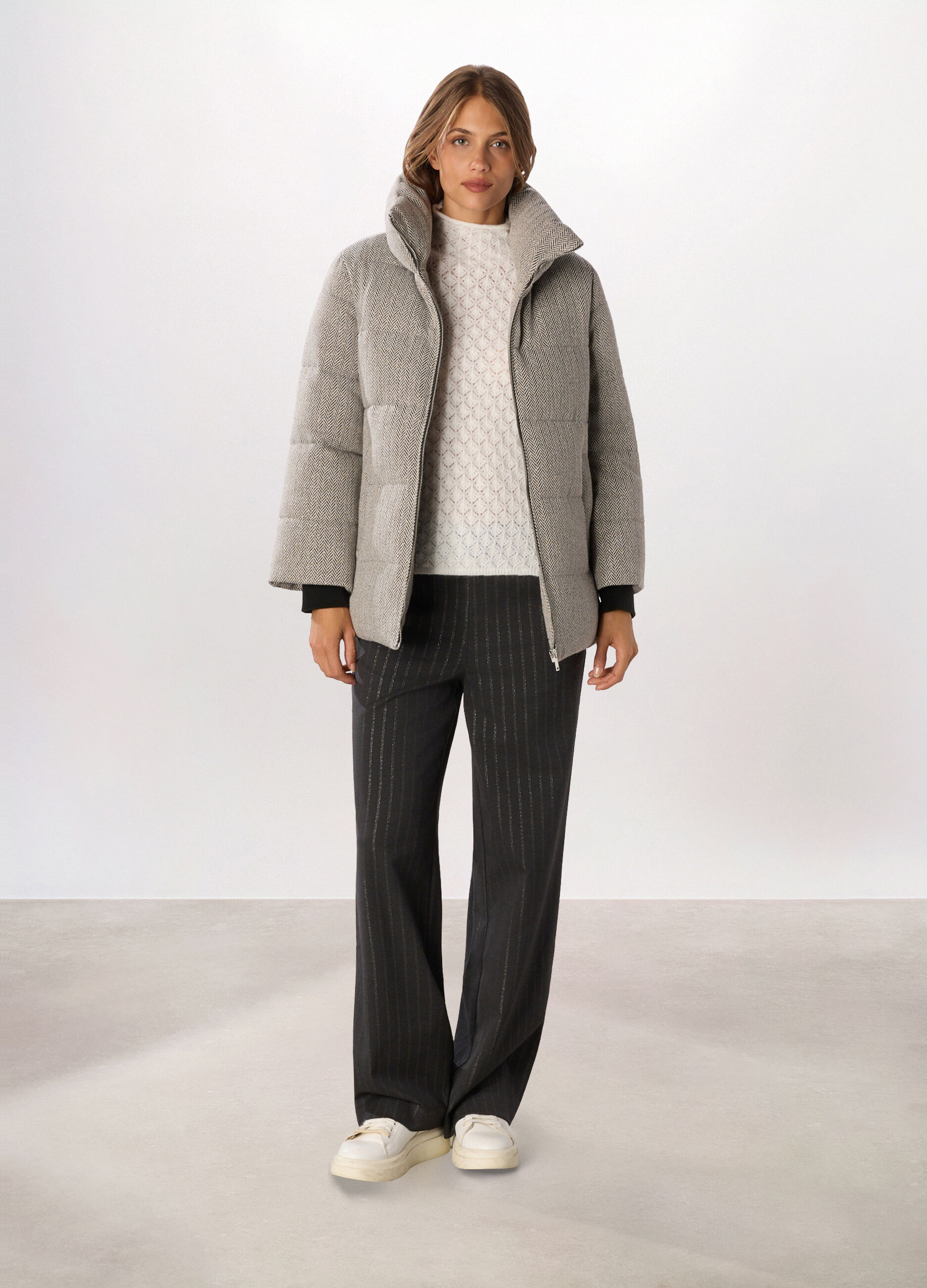 Giubbino imbottito jacquard donna_0