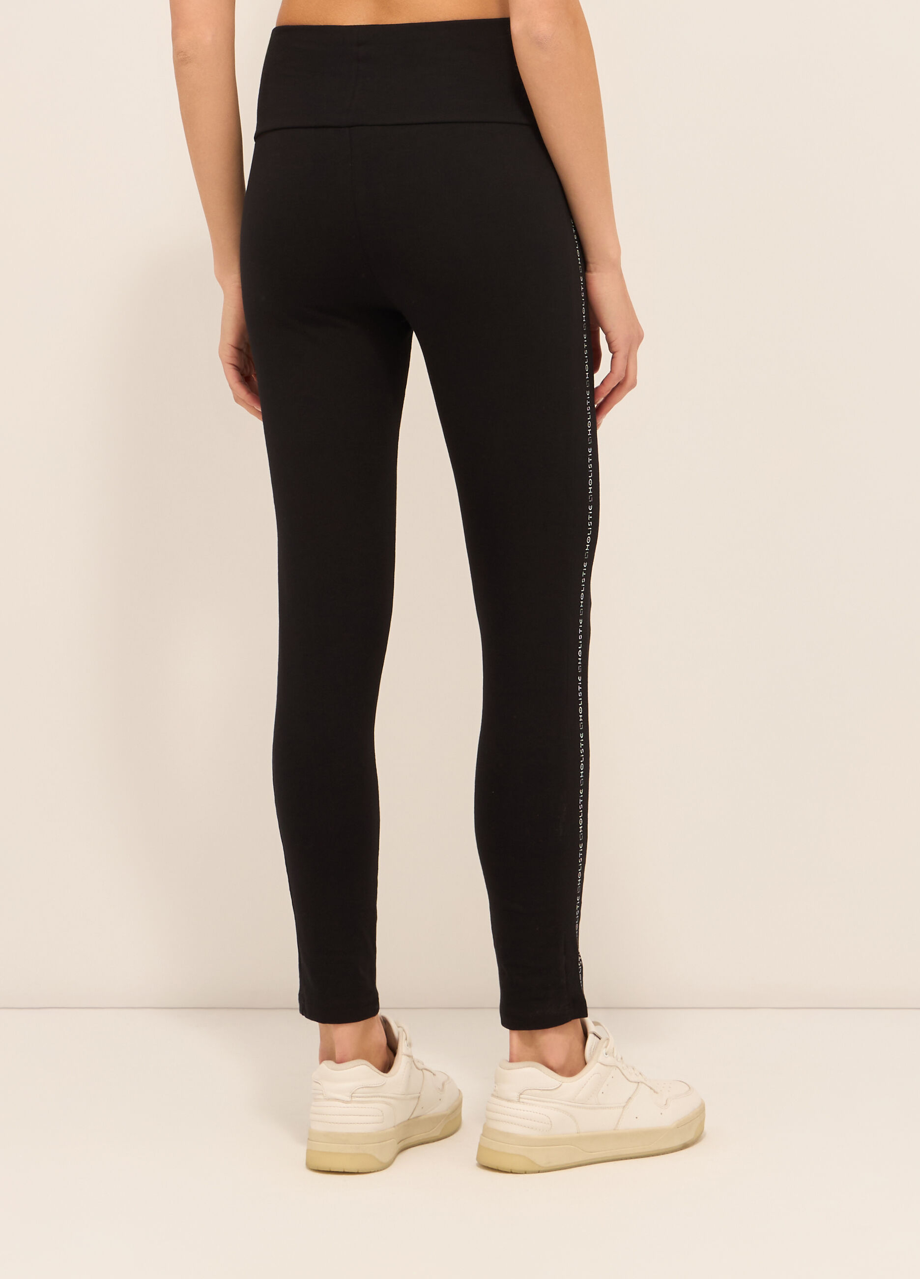 Leggings in jersey di cotone stretch donna _1