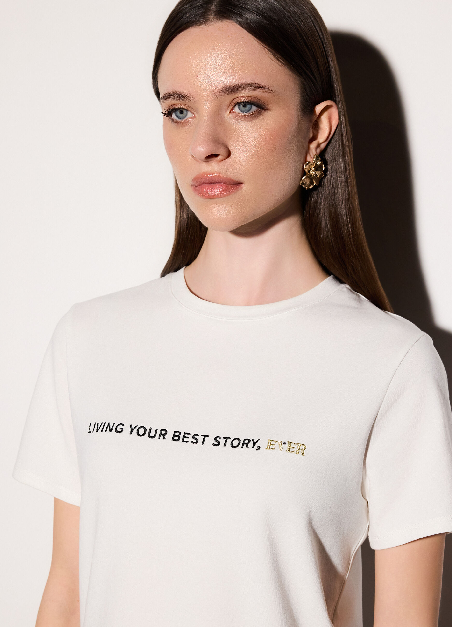 T-shirt girocollo stretch donna_3